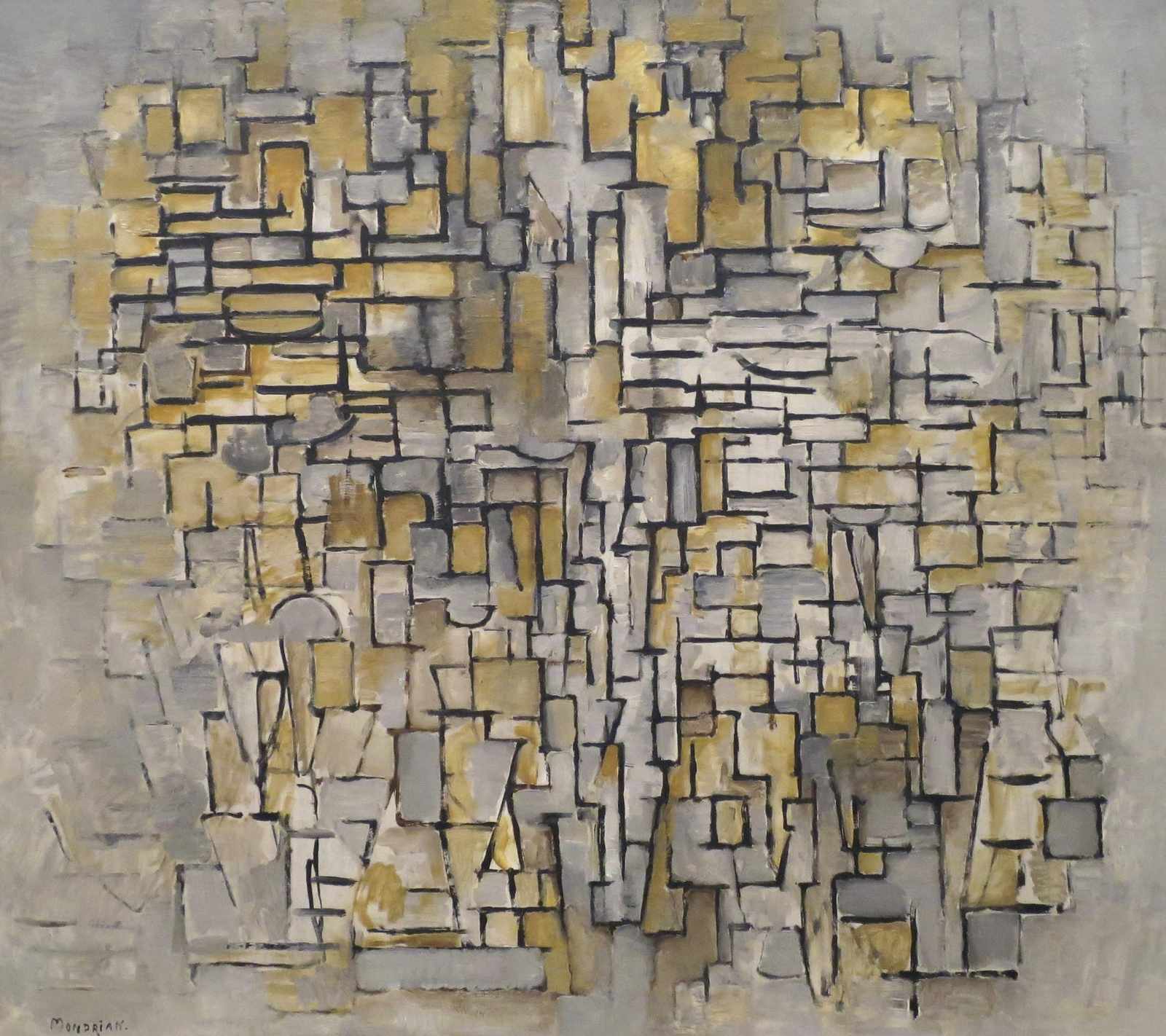 Abstract Geometric Gold & Grey Wall Art