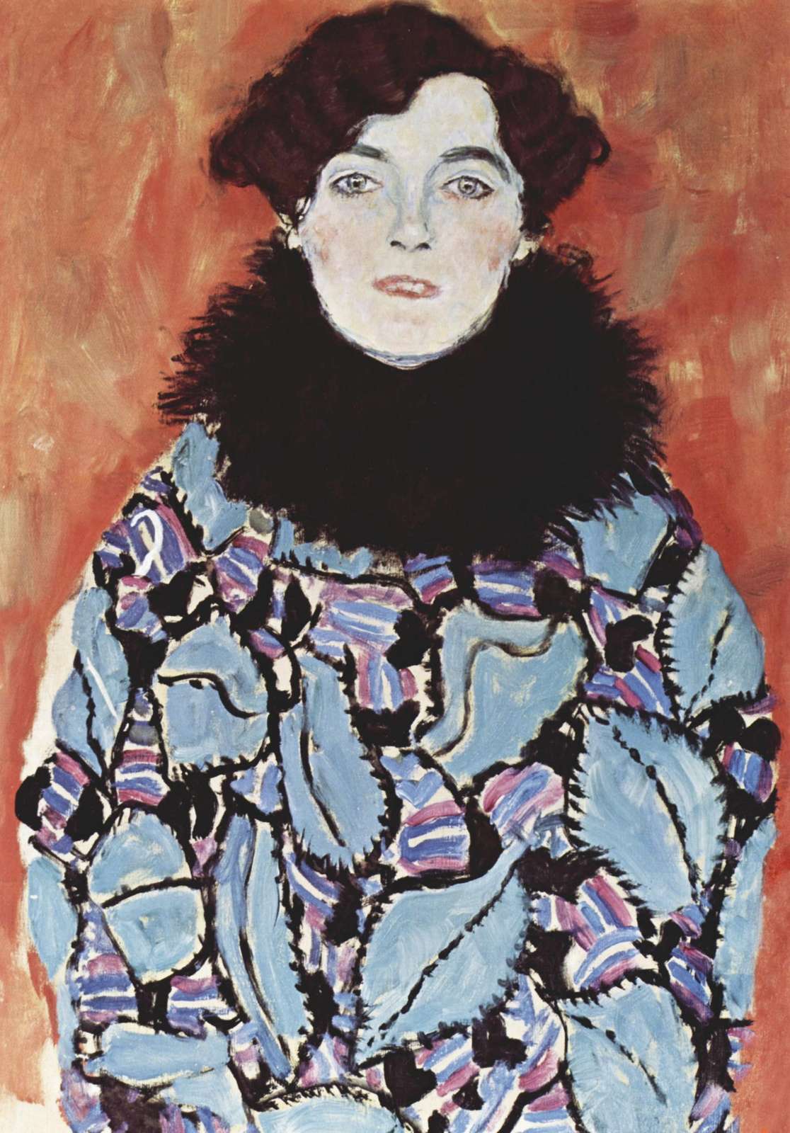 Bold Portrait Woman Fur Collar Wall Art
