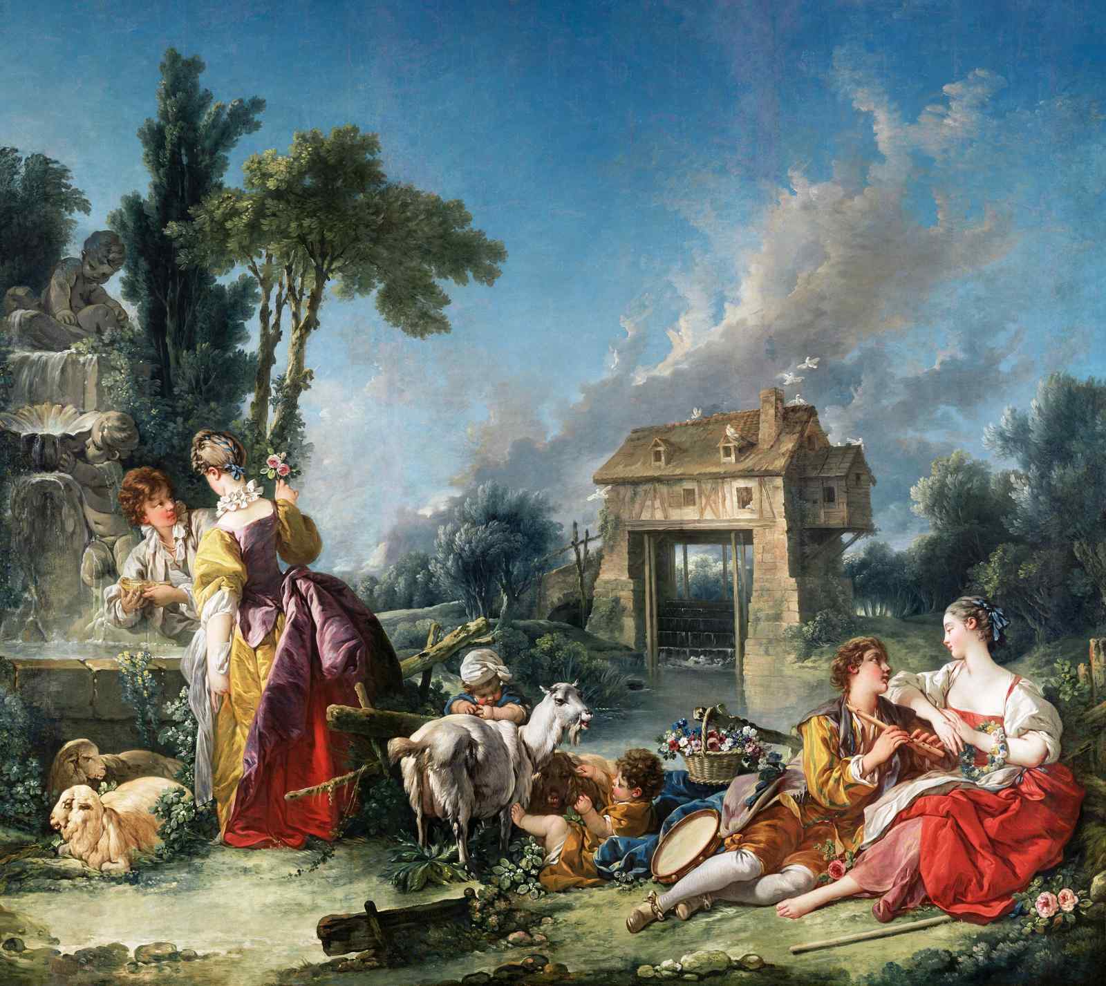 Pastoral Scene Romantic Rococo Wall Art Wall Art