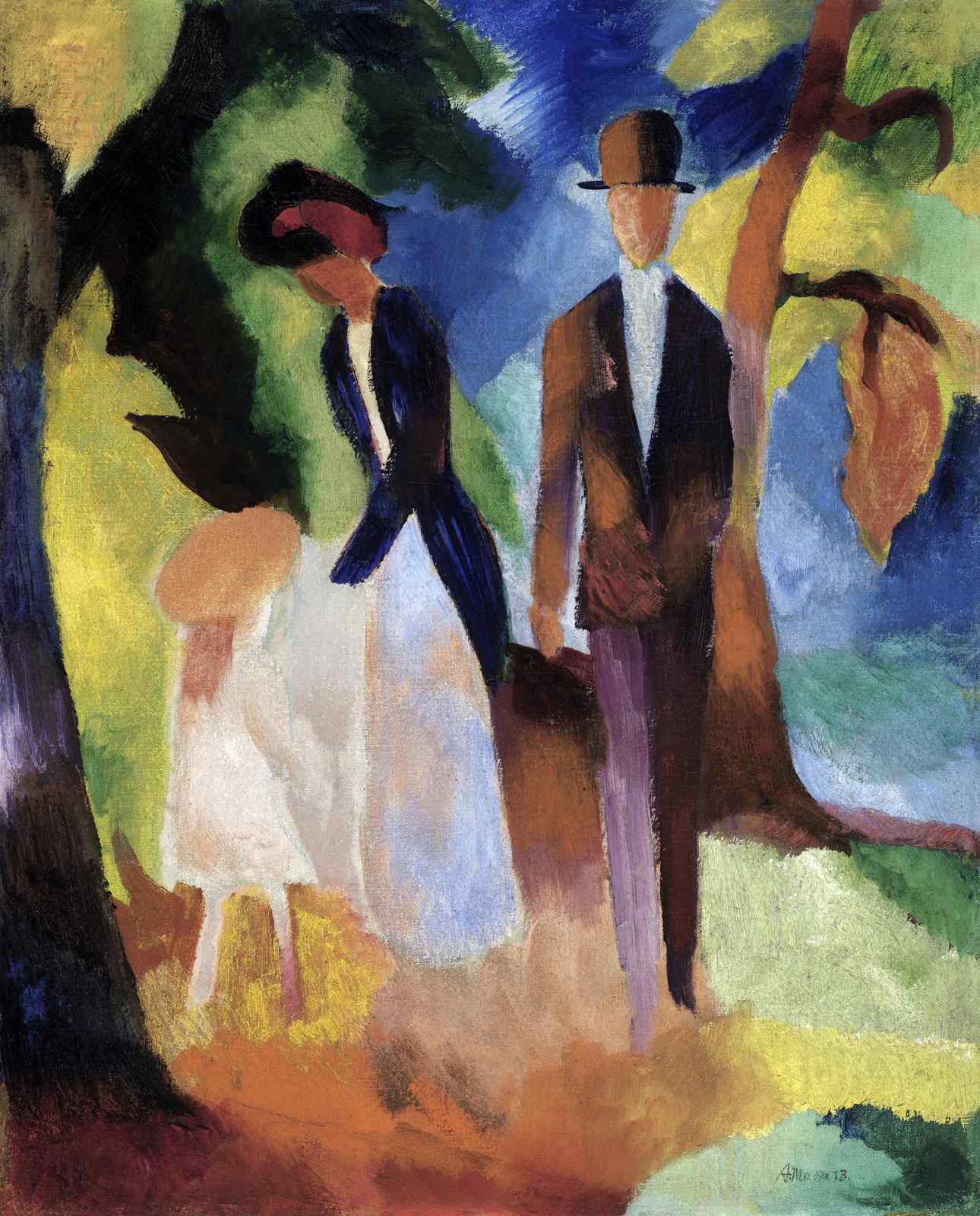 Expressive Family Stroll Fauvist Wall Art