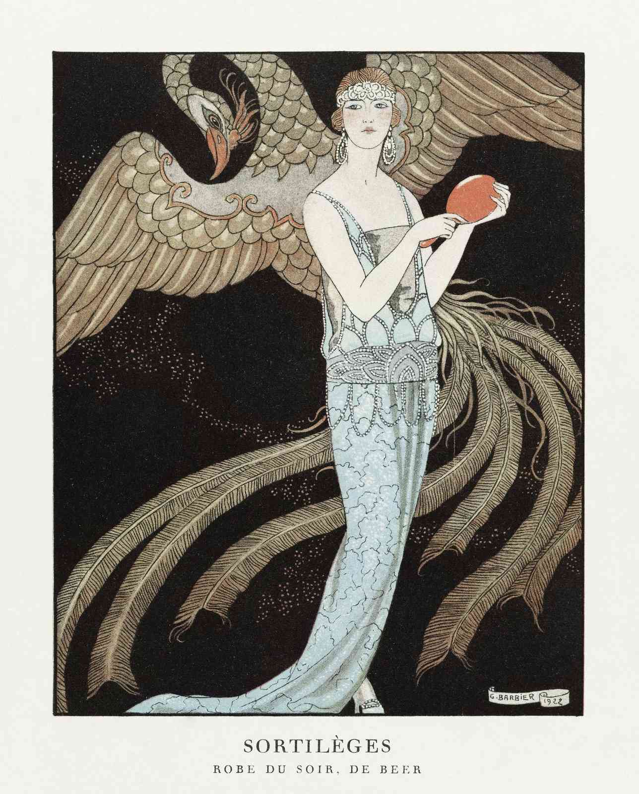 Art Deco Swan Elegance Wall Art