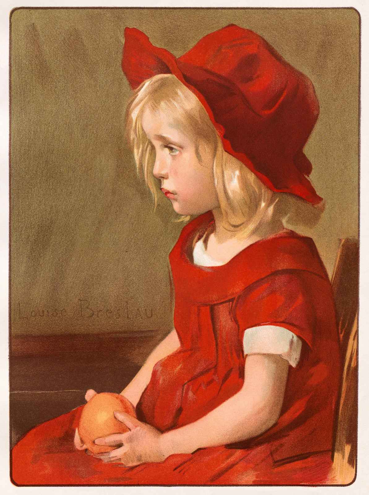 Vintage Girl in Red Hat Wall Art