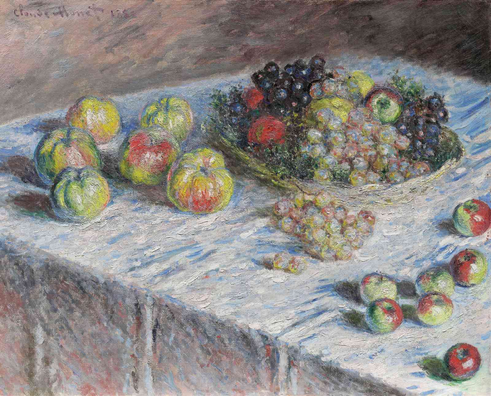 Monet Still Life Fruit Apples Grapes Wall Art