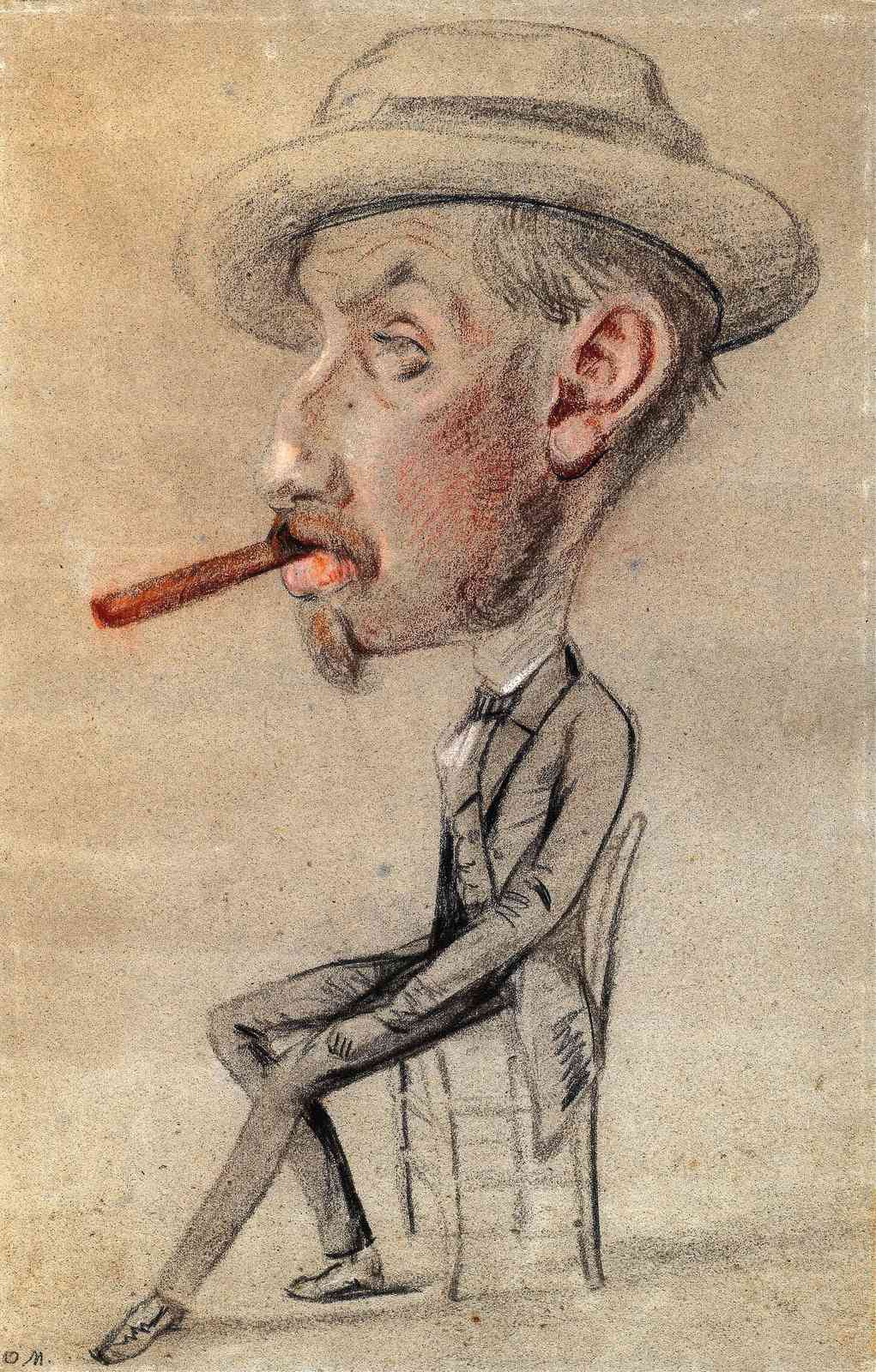 Vintage Gentleman Cigar Sketch Wall Art