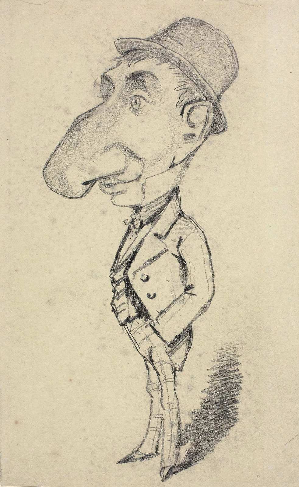 Vintage Caricature Man Portrait Wall Art