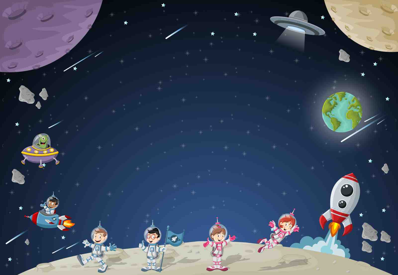 Kids Space Adventure Wall Art