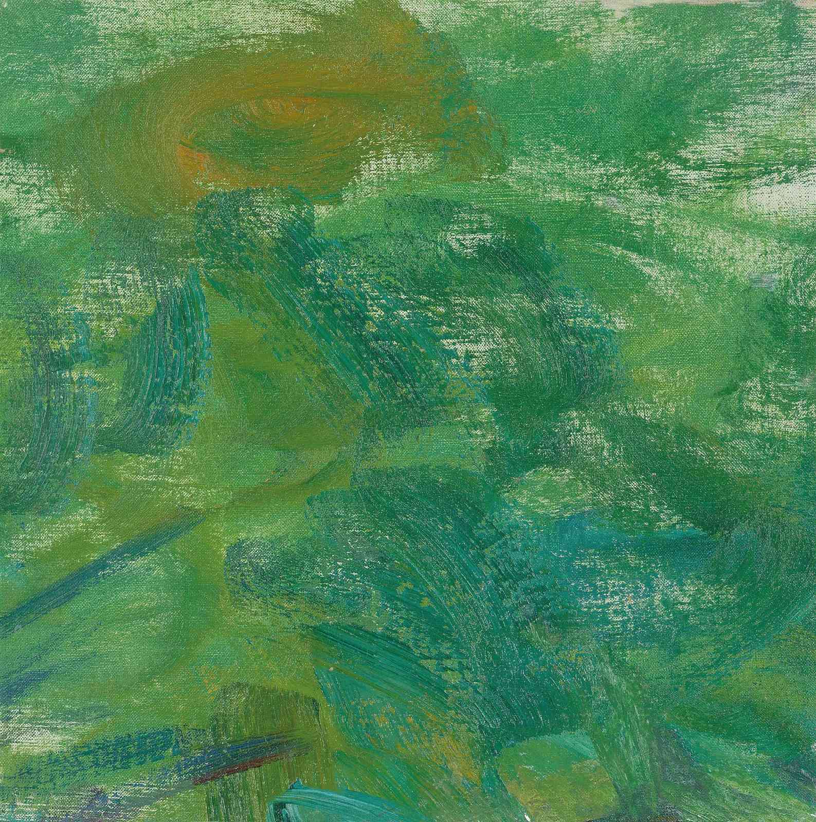 Vibrant Green Abstract Landscape Wall Art