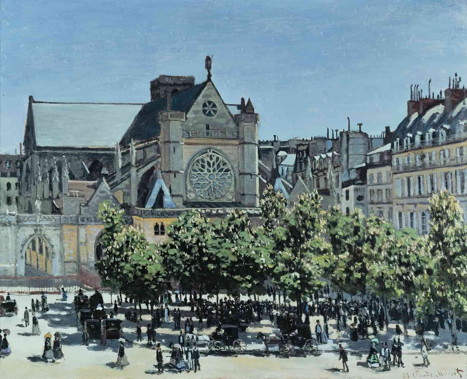 Parisian Square Impressionist Scene Wall Art