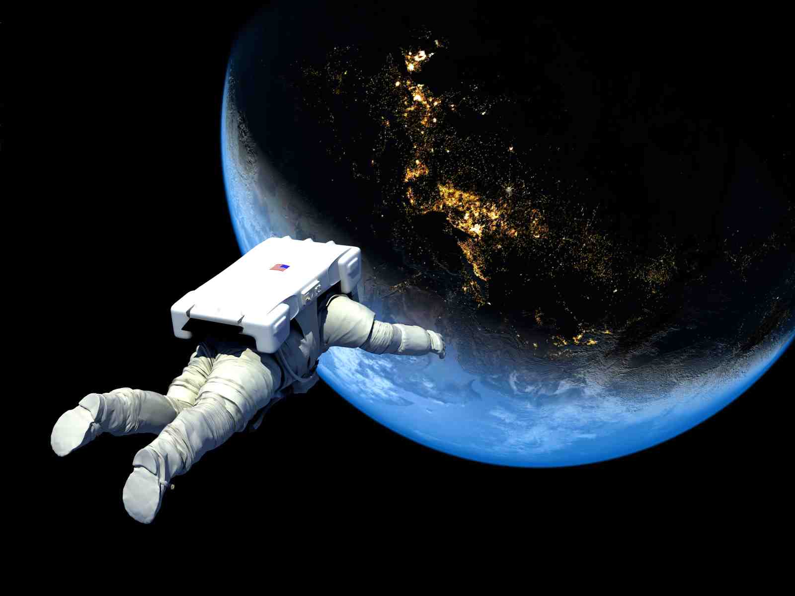 Astronaut Floating Earth Wall Art