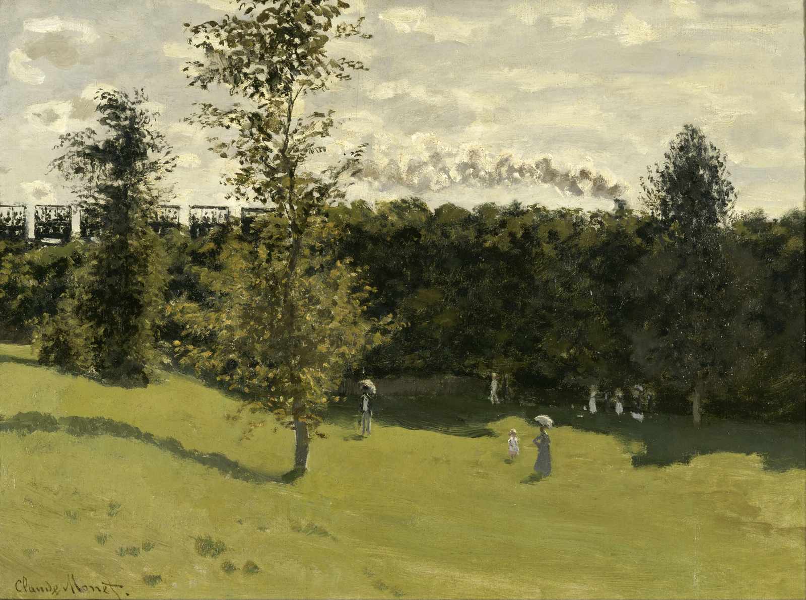 Monet Impressionist Park Scene Wall Art