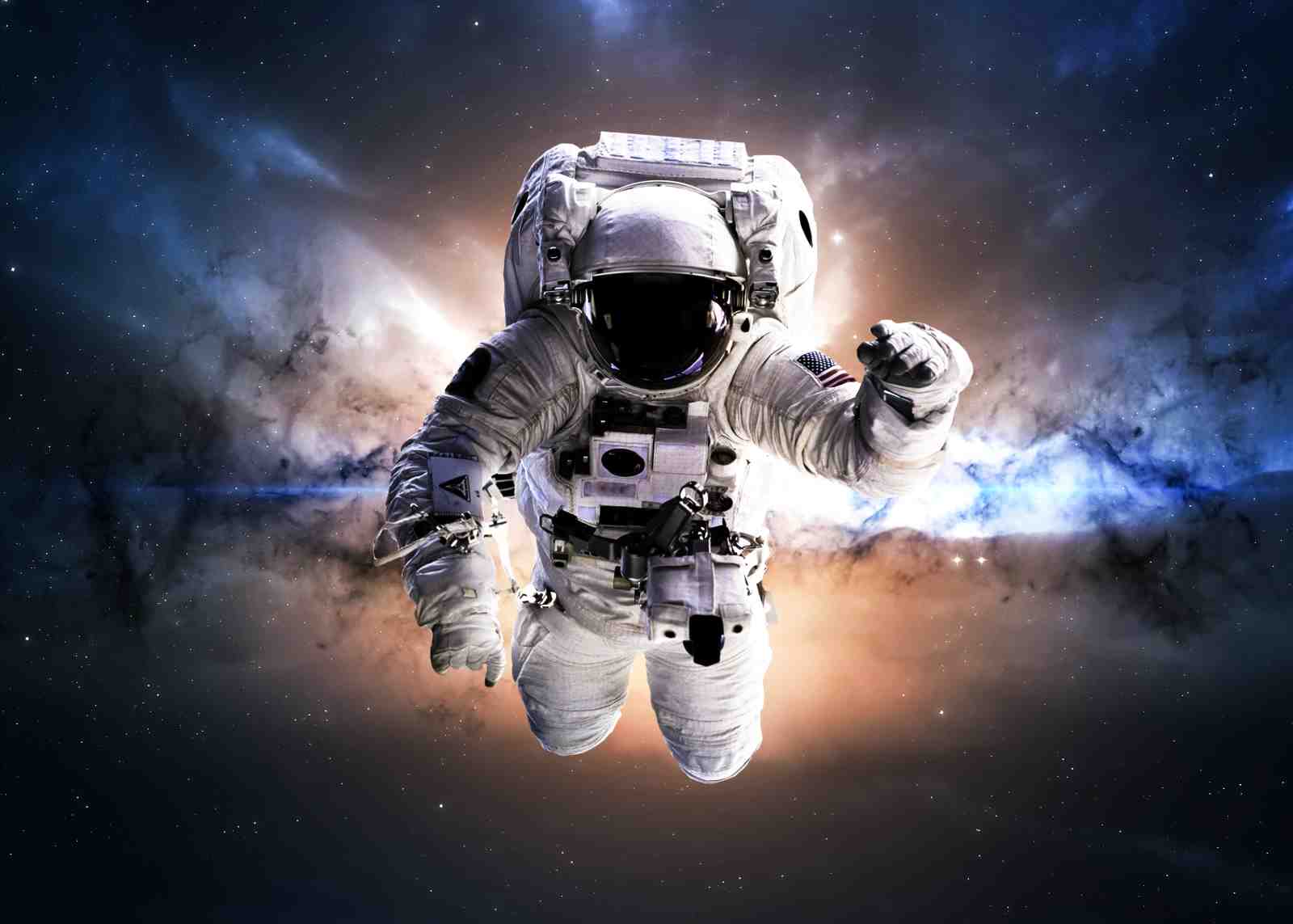 Astronaut in Space Nebula Wall Art