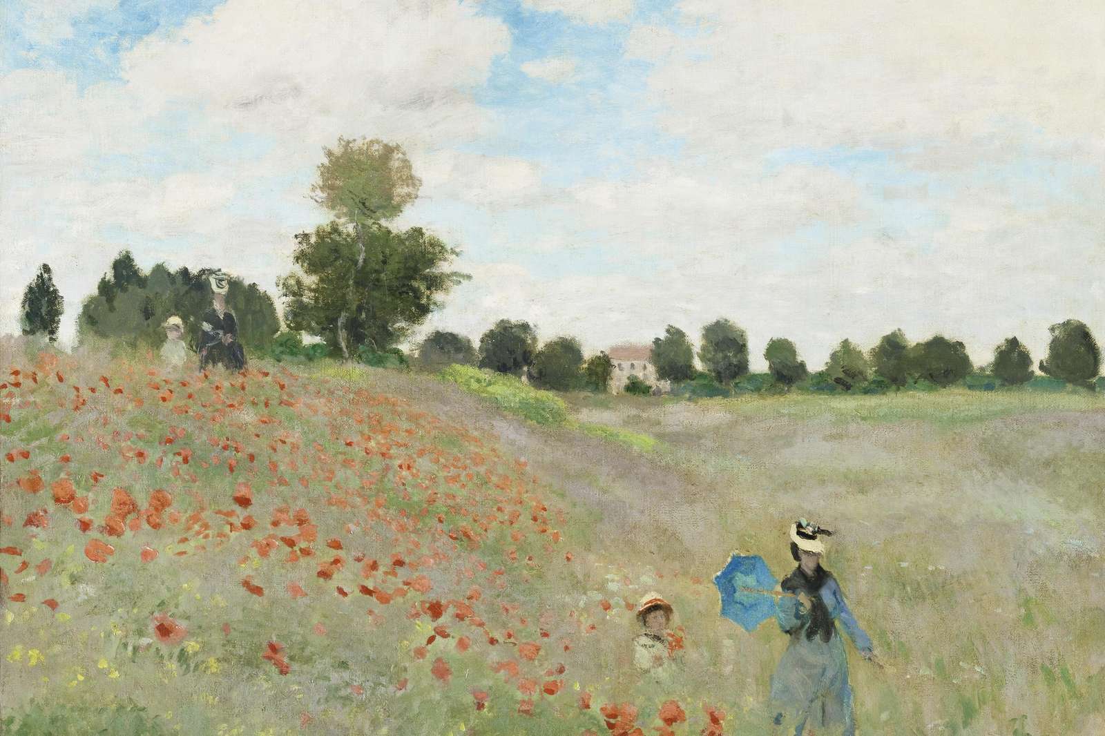 Poppy Field Meadow Walk Wall Art | Impressionist Art