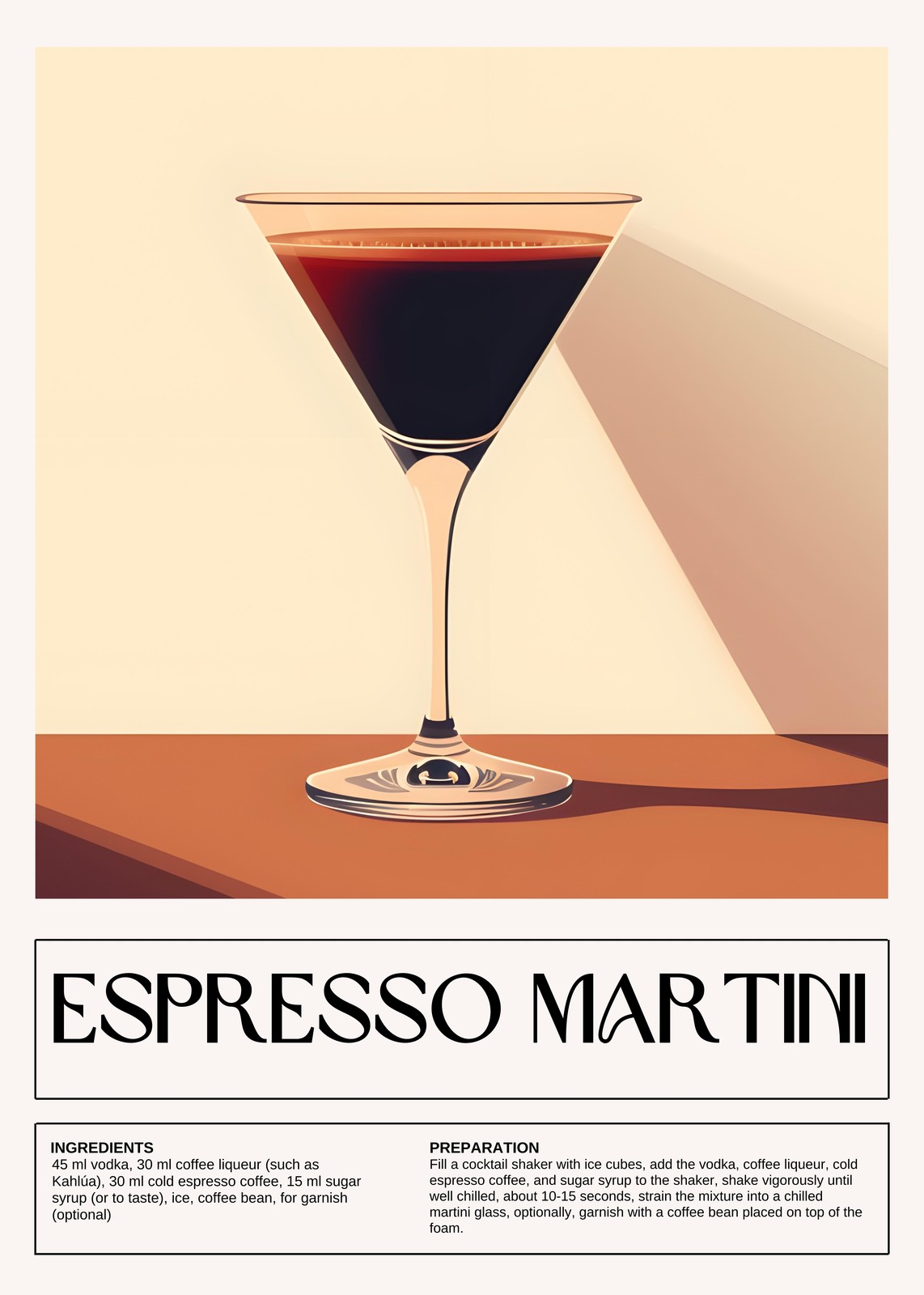 Elegant Espresso Martini Wall Art