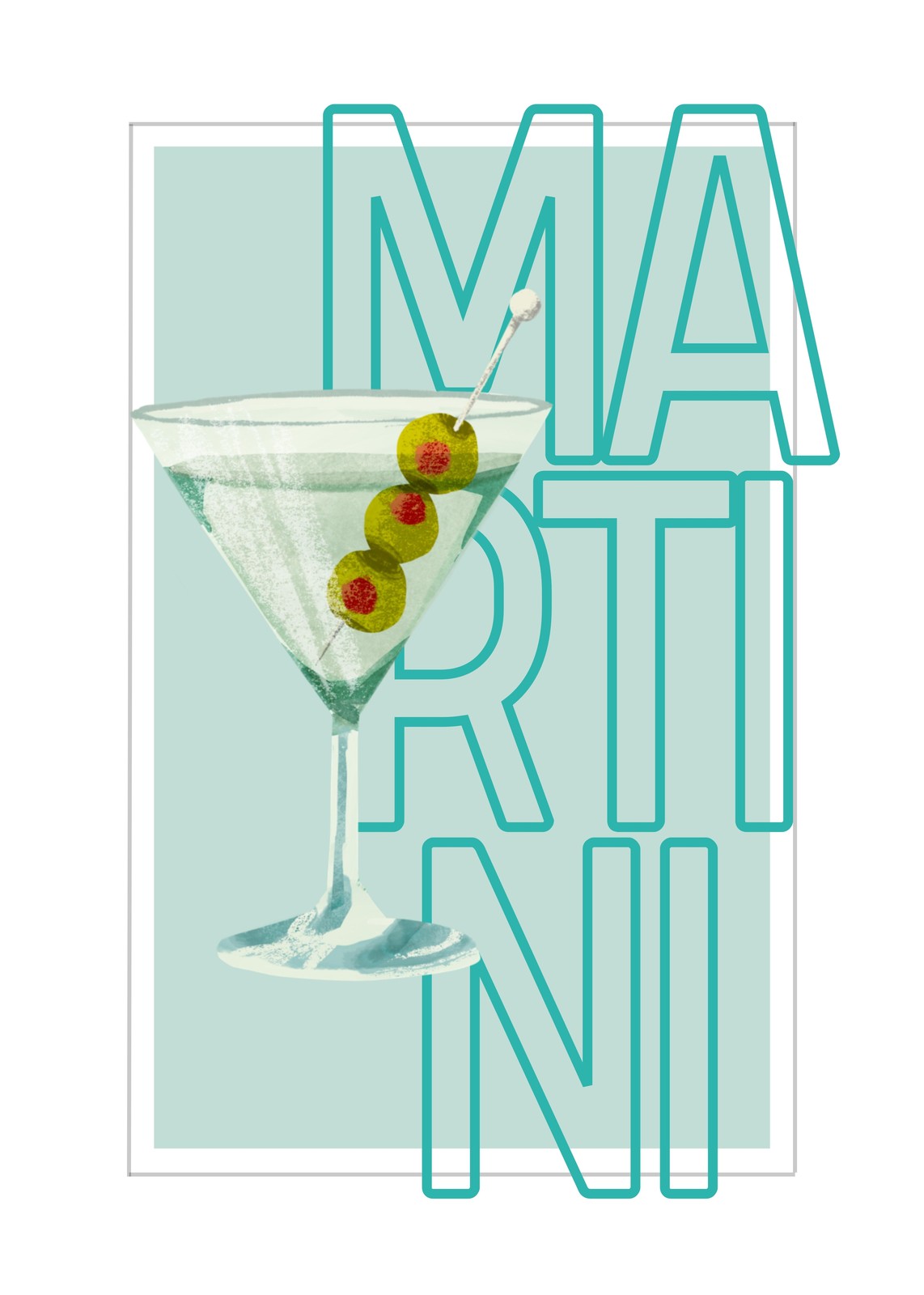 Modern Martini Cocktail Art Wall Art