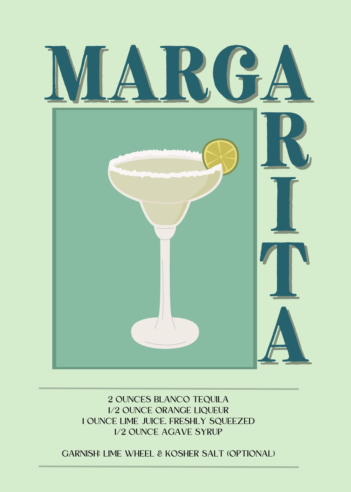 Margarita Recipe Cocktail Art Wall Art