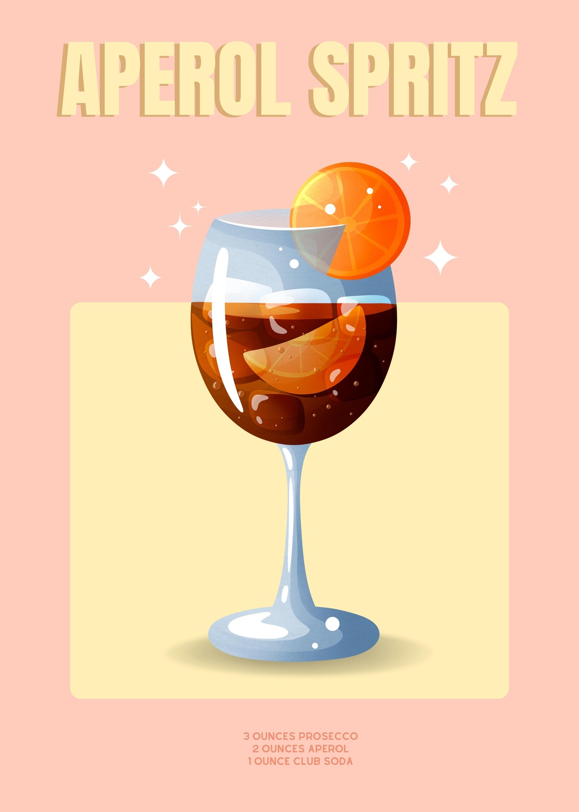 Aperol Spritz Recipe Vintage Wall Art Wall Art