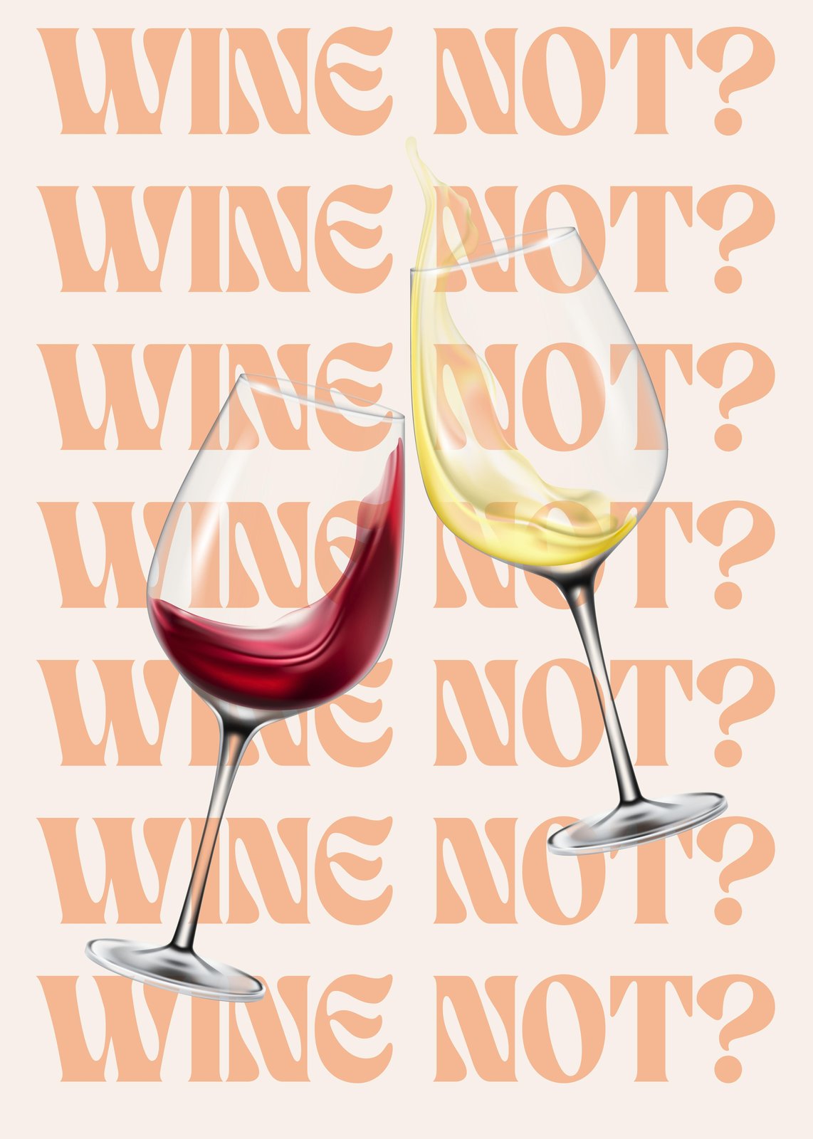 Chic Wine Toast Red & White Wall Art