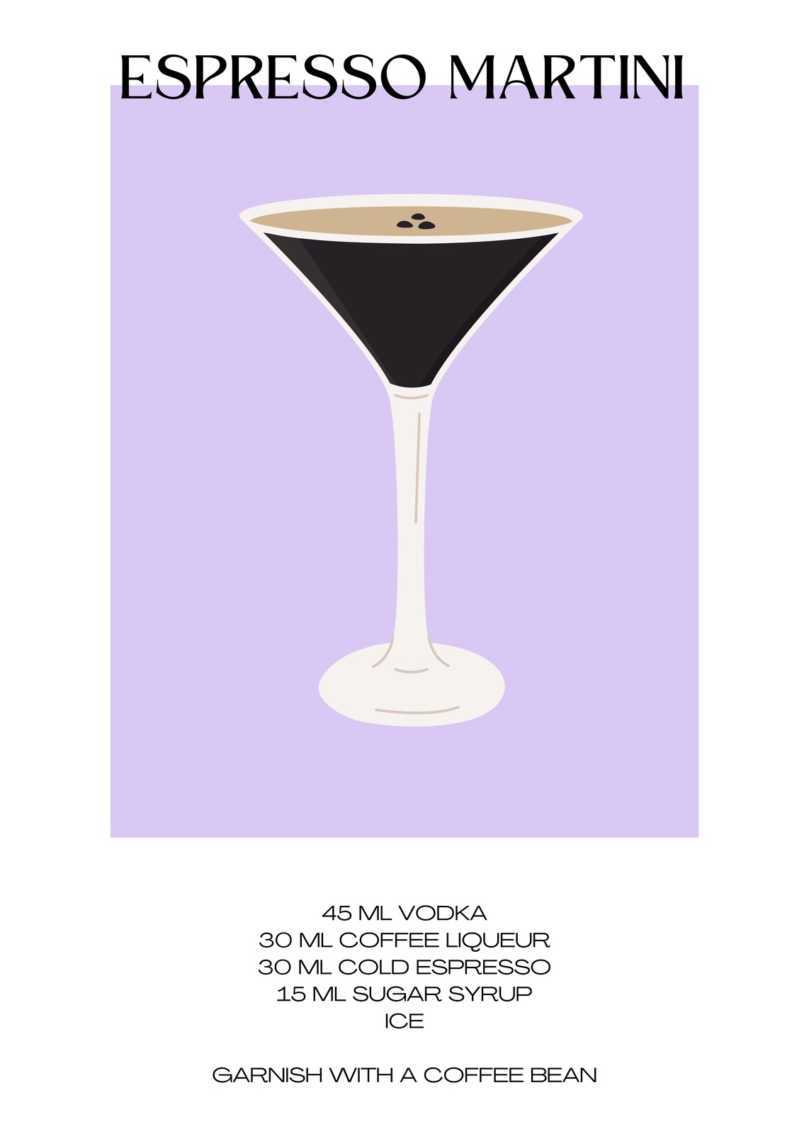 Espresso Martini Recipe Chic Wall Art