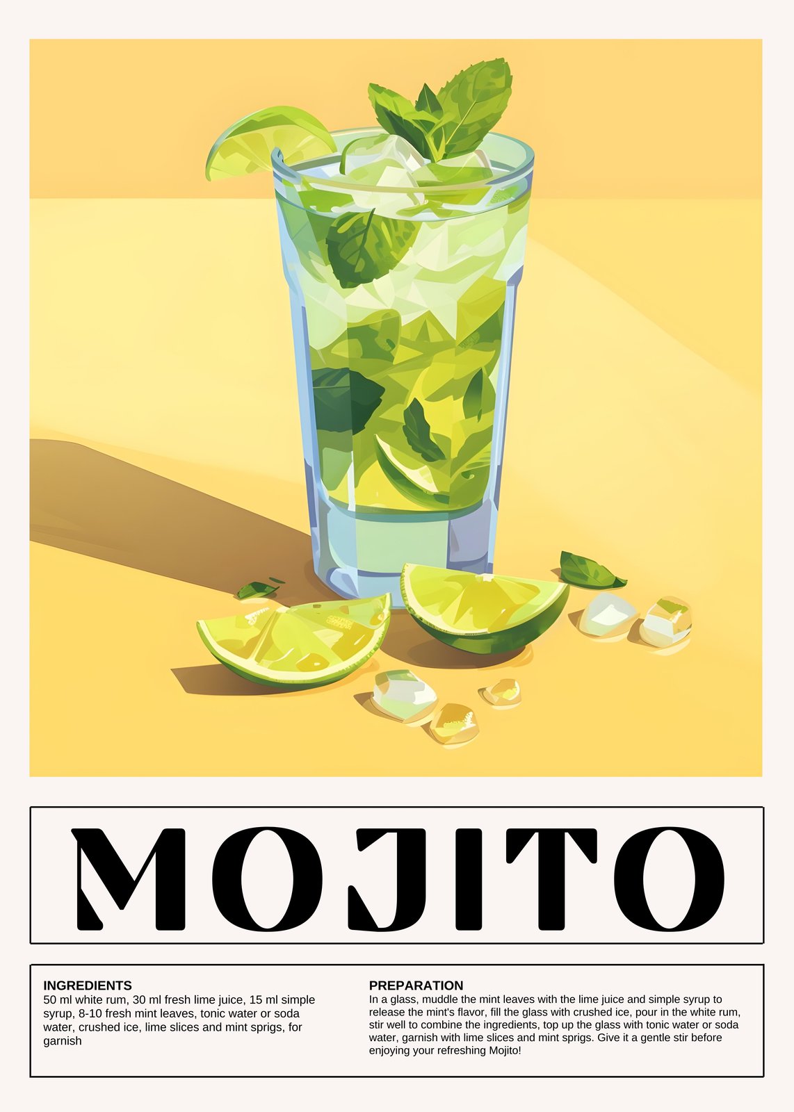 Refreshing Mojito Cocktail Art Wall Art