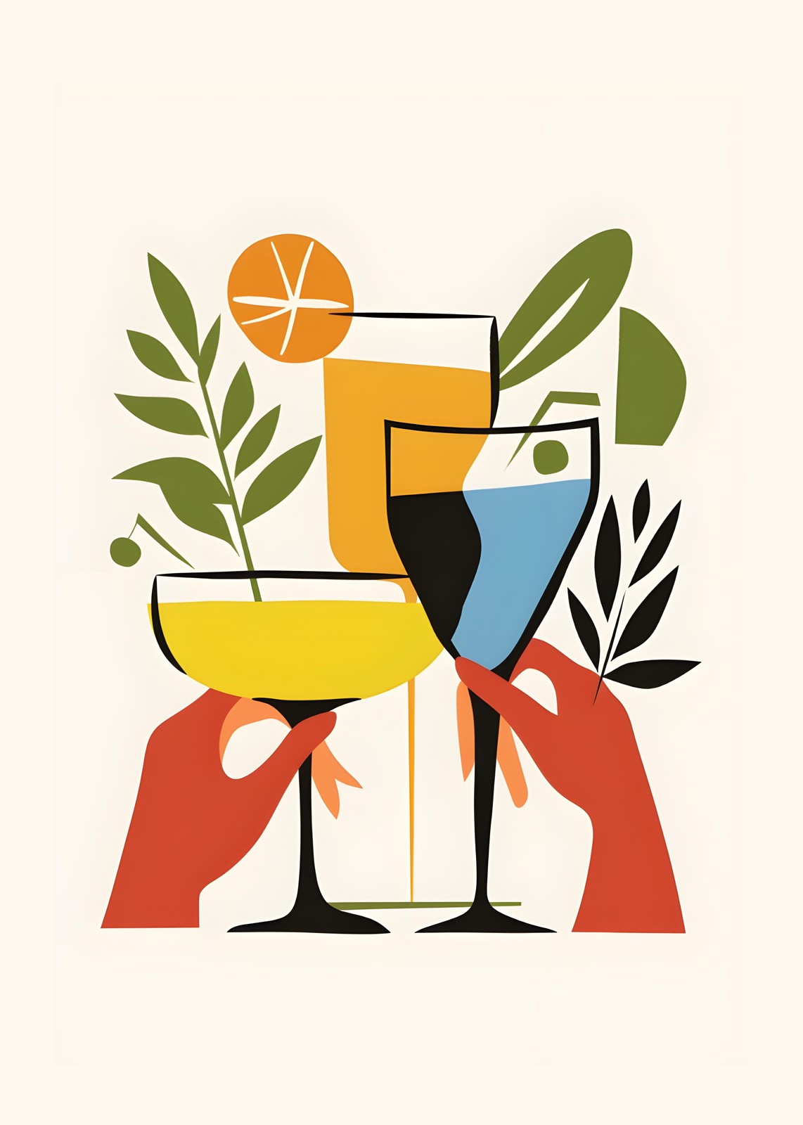 Vibrant Cocktail Cheers Wall Art