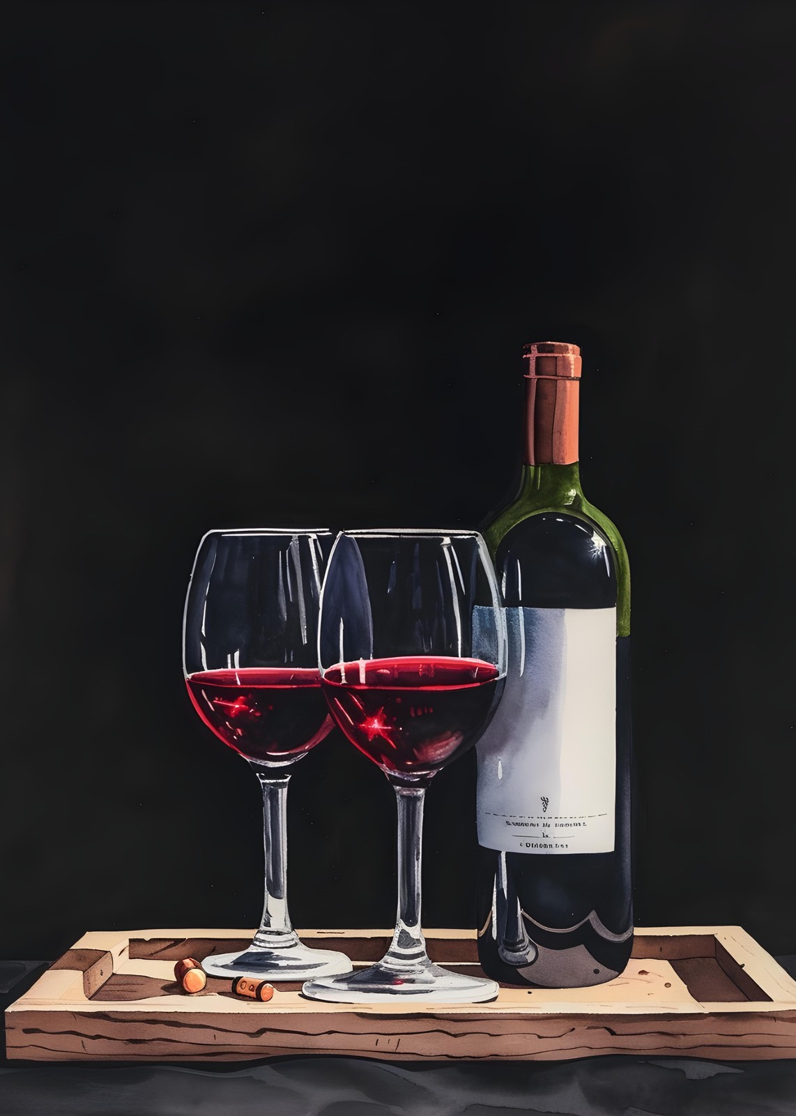 Elegant Red Wine & Bottle Wall Art
