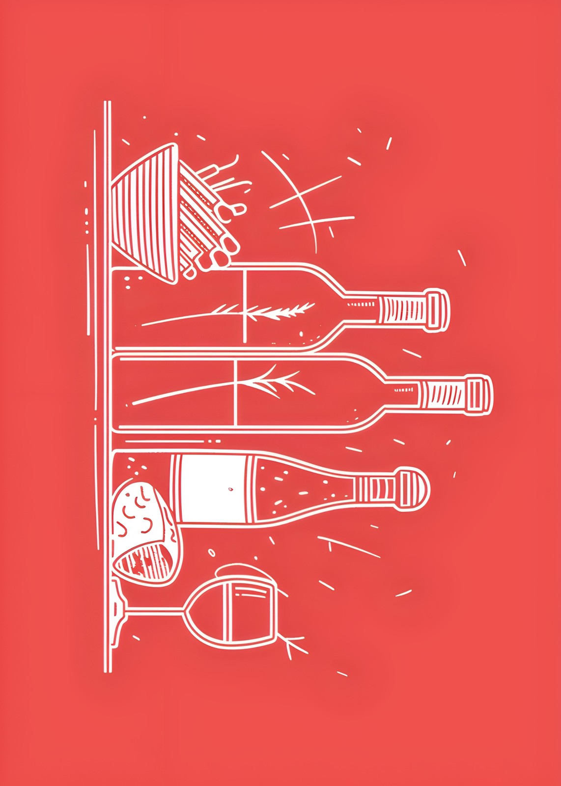 Modern Wine Bottles & Glasses Wall Art
