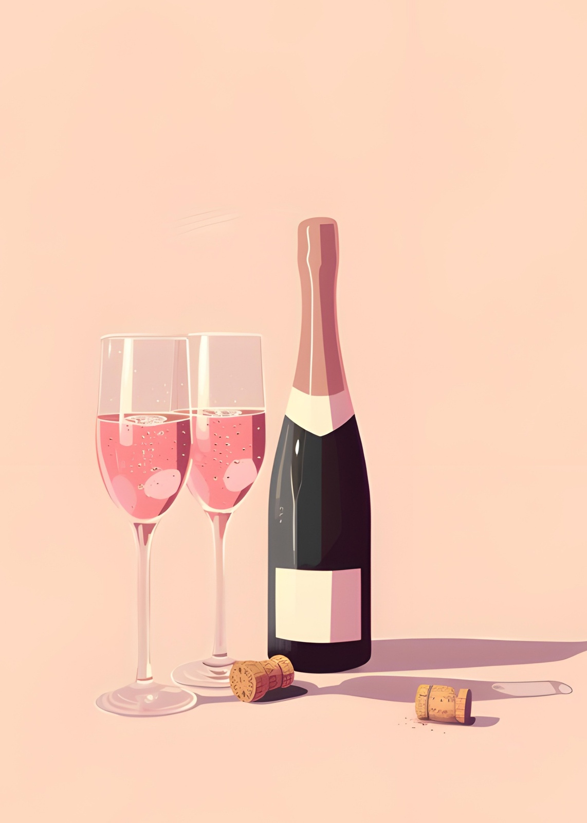 Elegant Pink Champagne Toast Wall Art