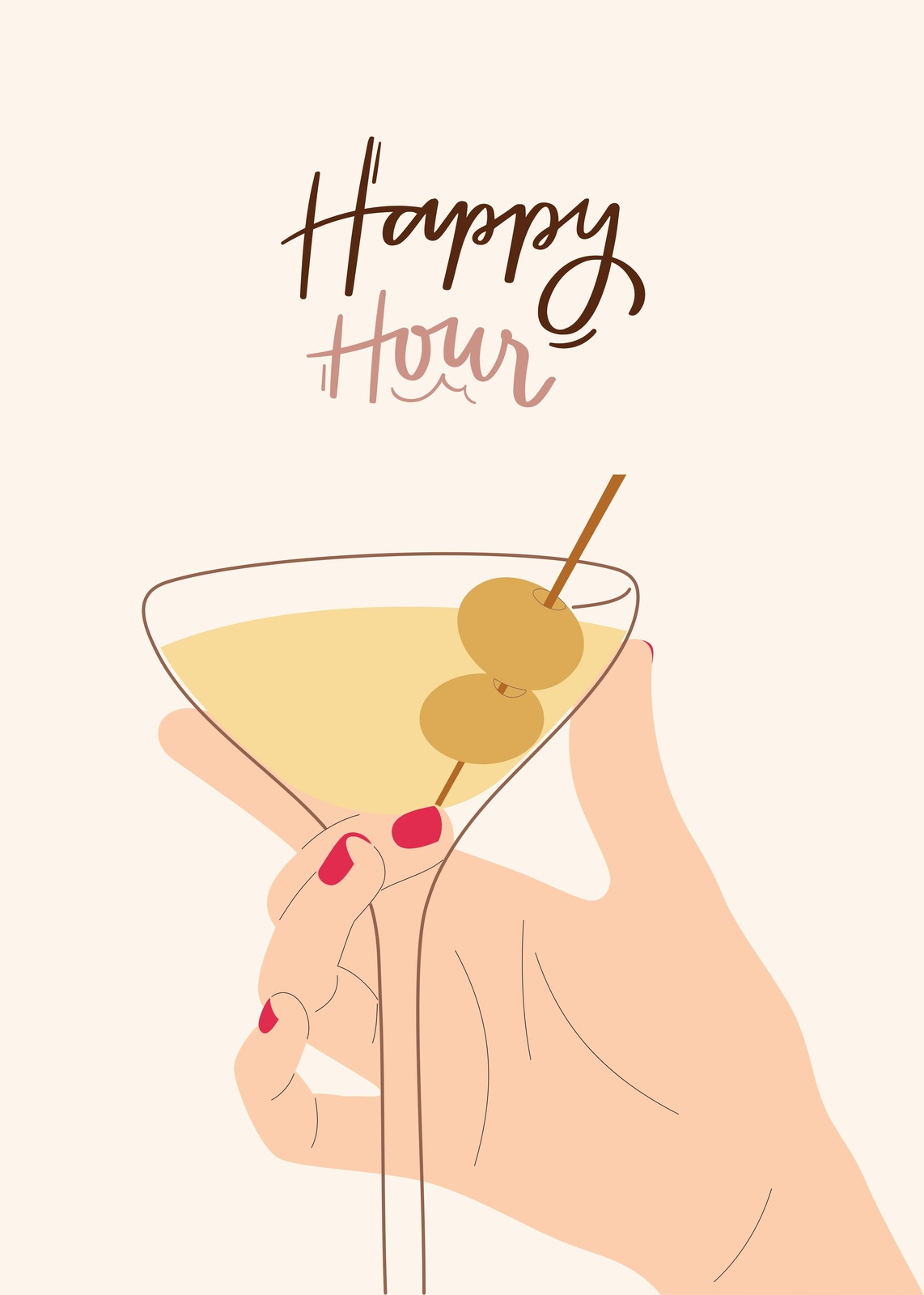 Chic Happy Hour Cocktail Art Wall Art