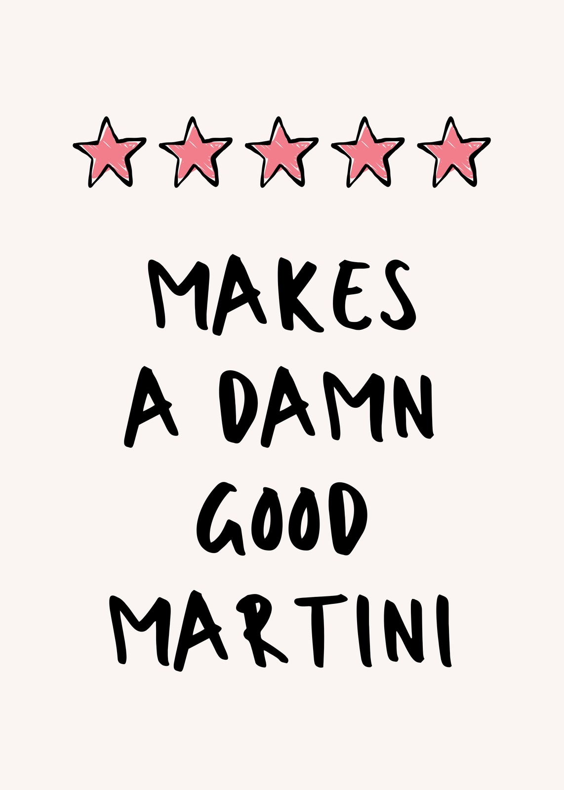 5-Star Martini Maker Funny Quote Wall Art