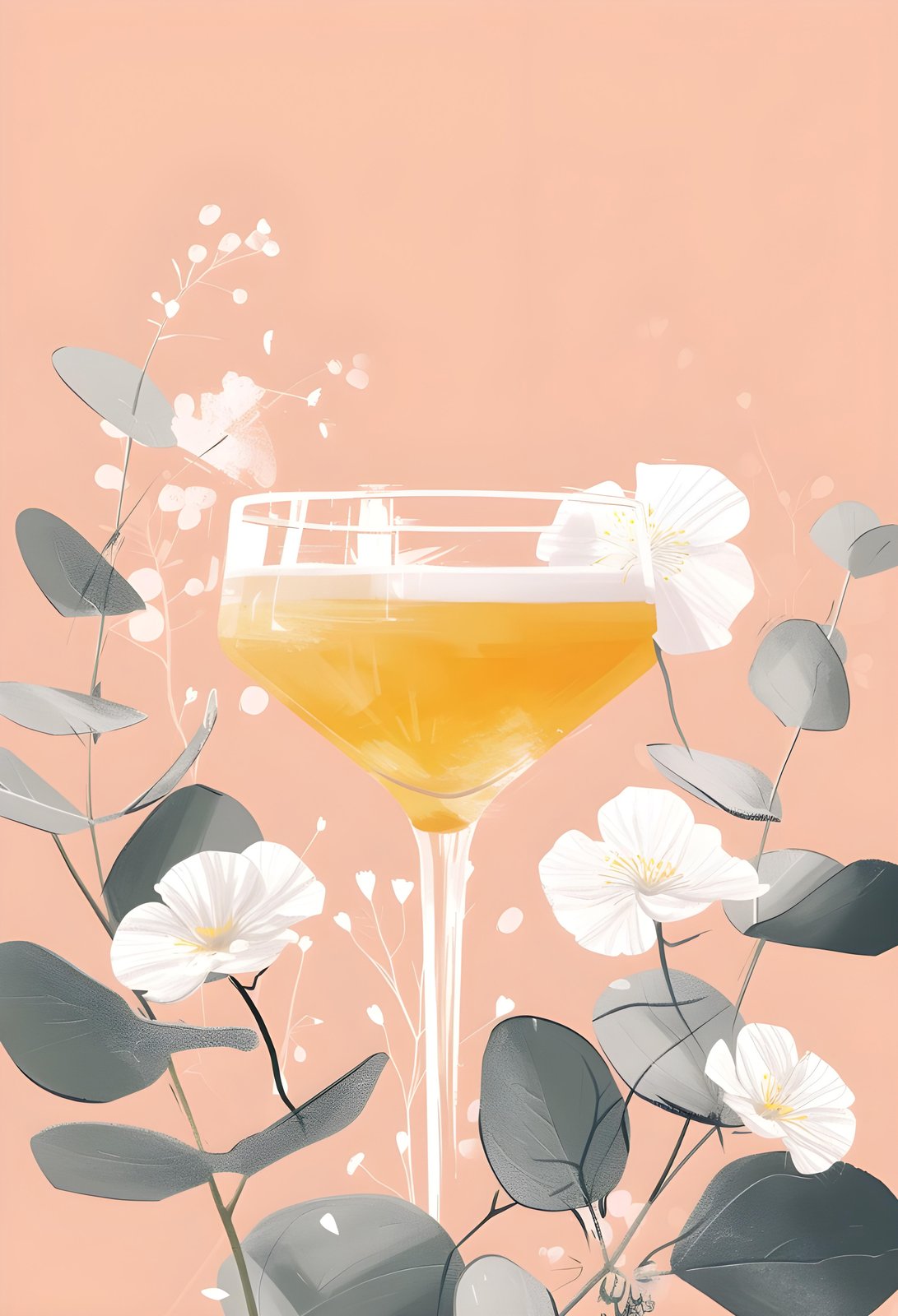 Botanical Cocktail Elegance Wall Art