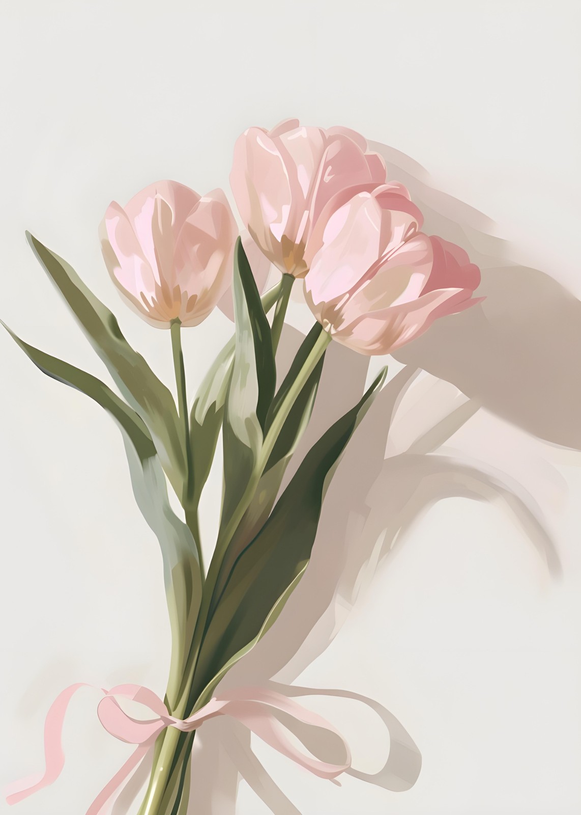 Soft Pink Tulips Delight Wall Art