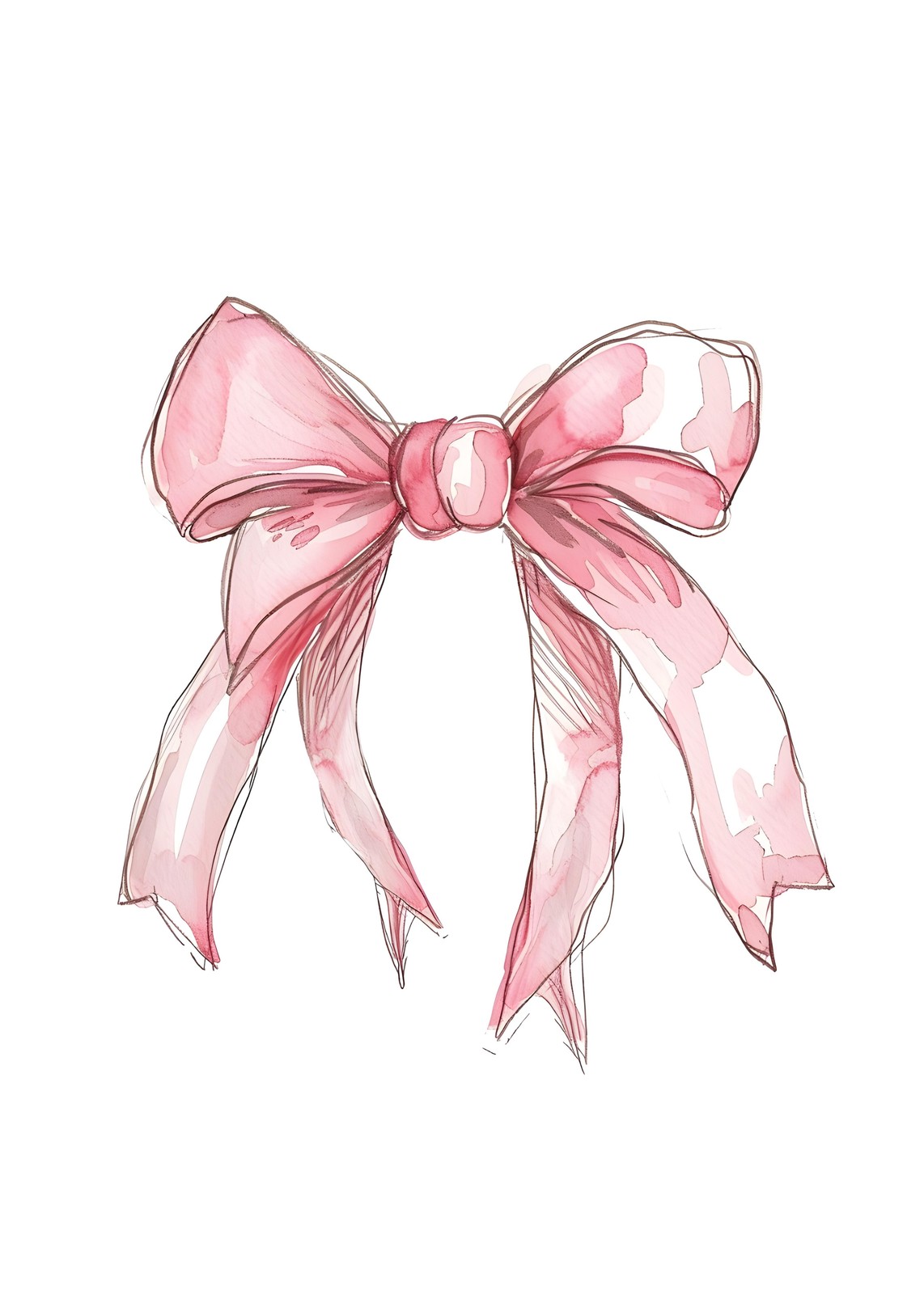 Blush Pink Watercolor Bow Wall Art