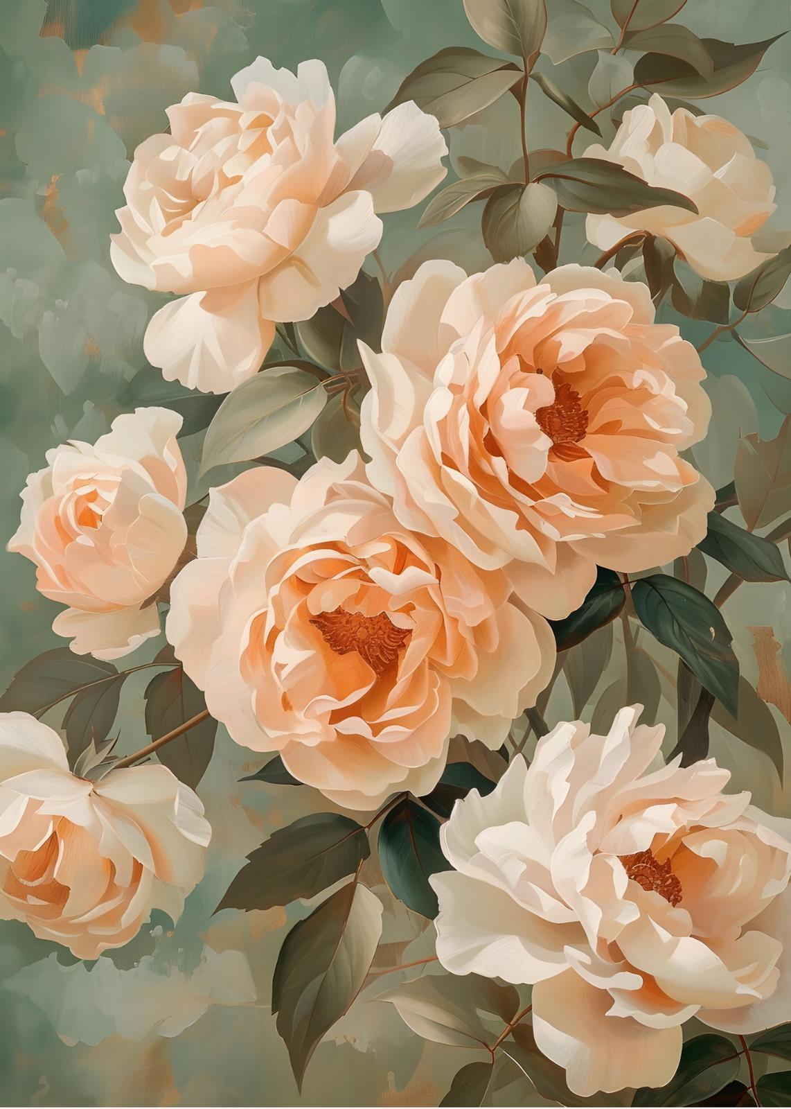 Blush Peony Garden Floral Wall Art