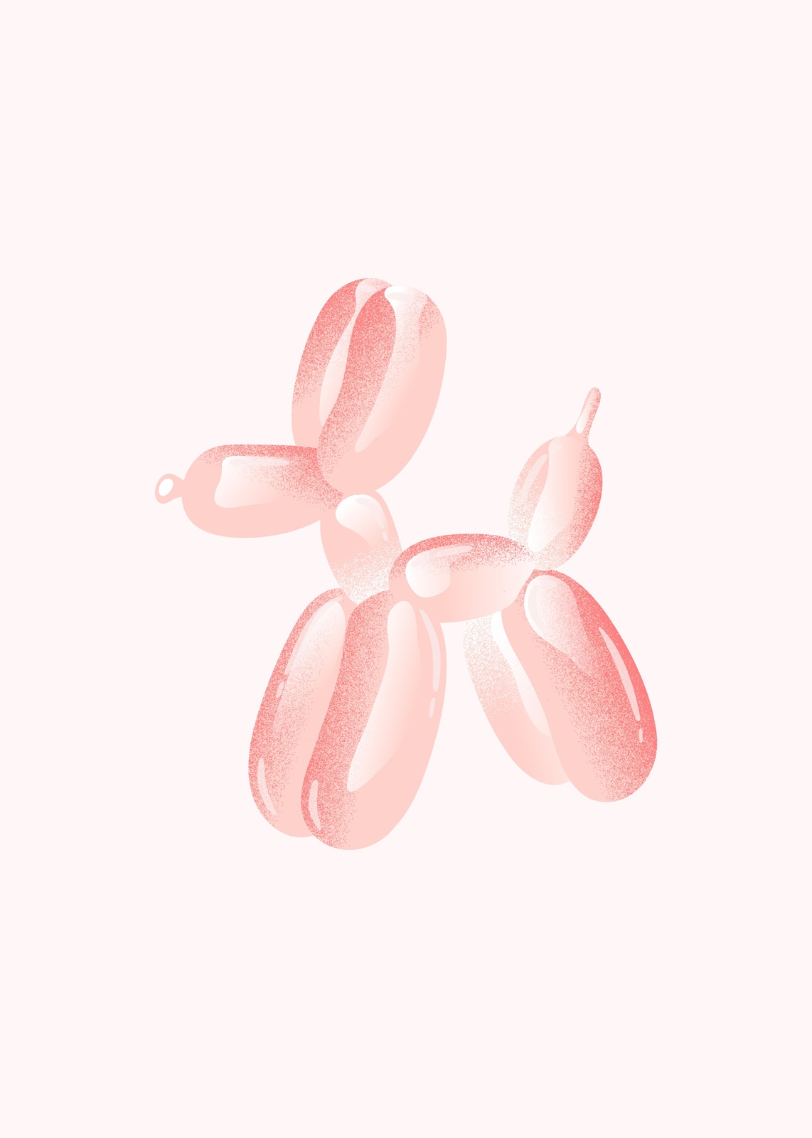 Playful Pink Balloon Dog Wall Art