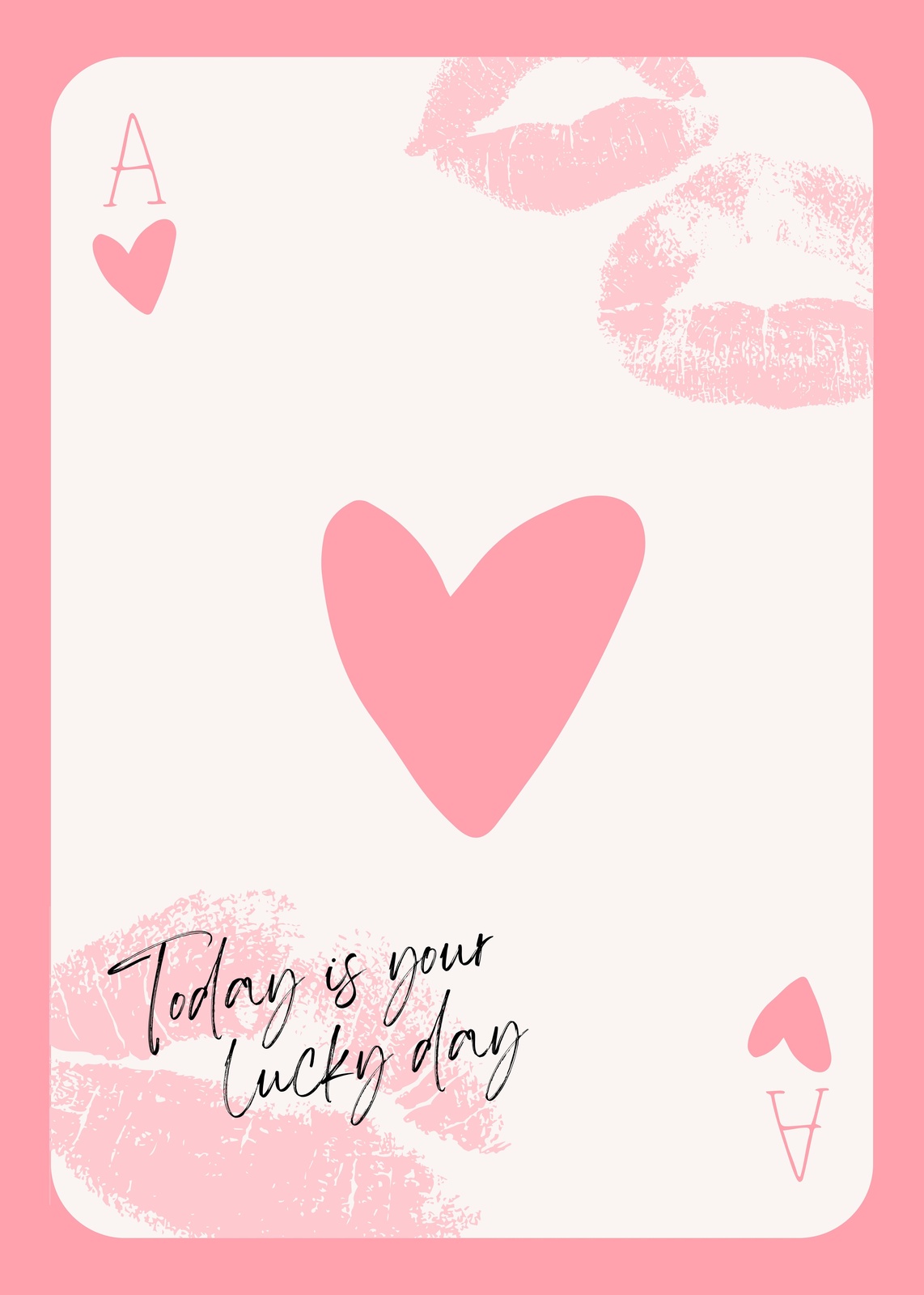 Lucky Day Kiss Heart Ace Wall Art