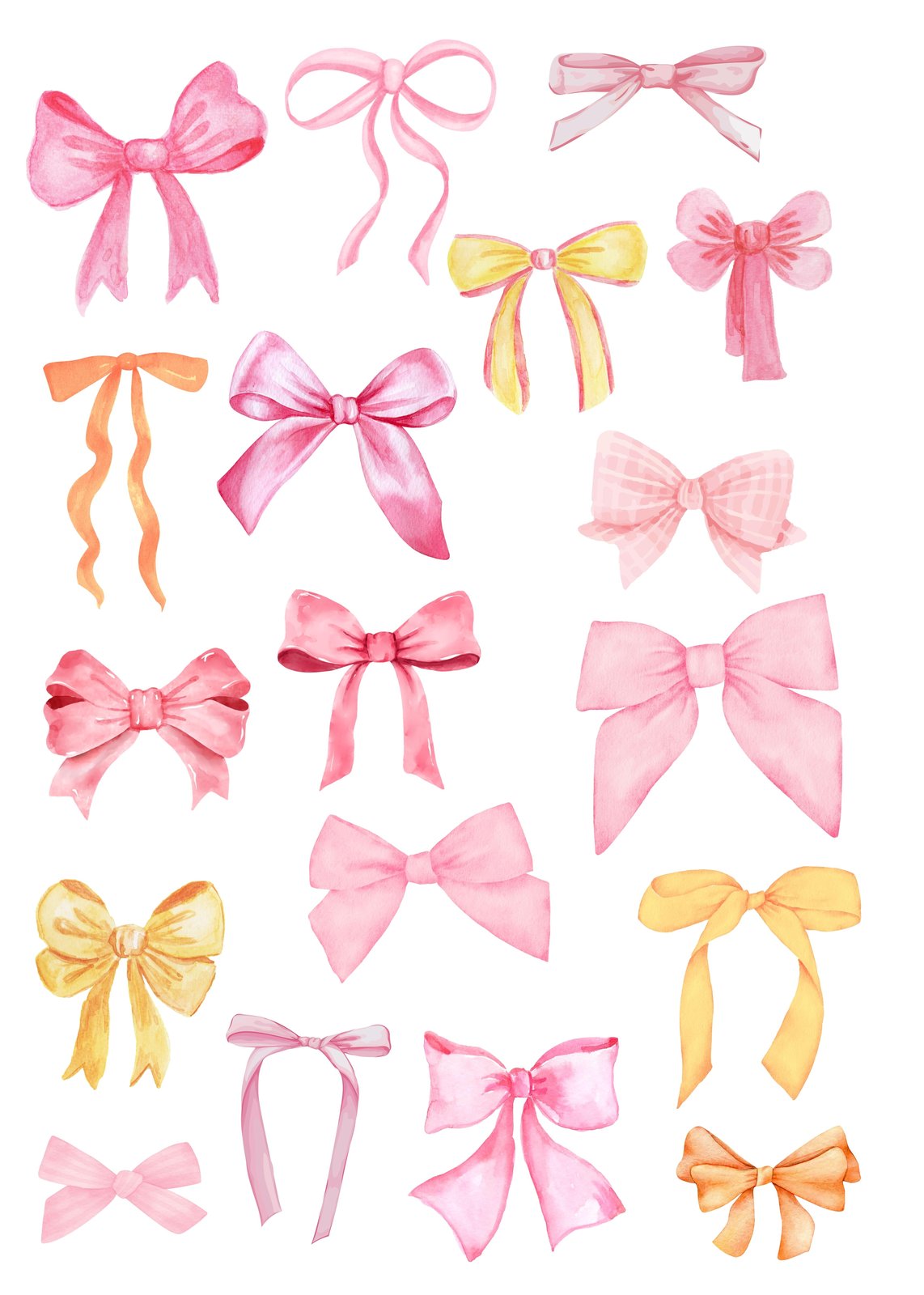 Charming Watercolor Bows Wall Art