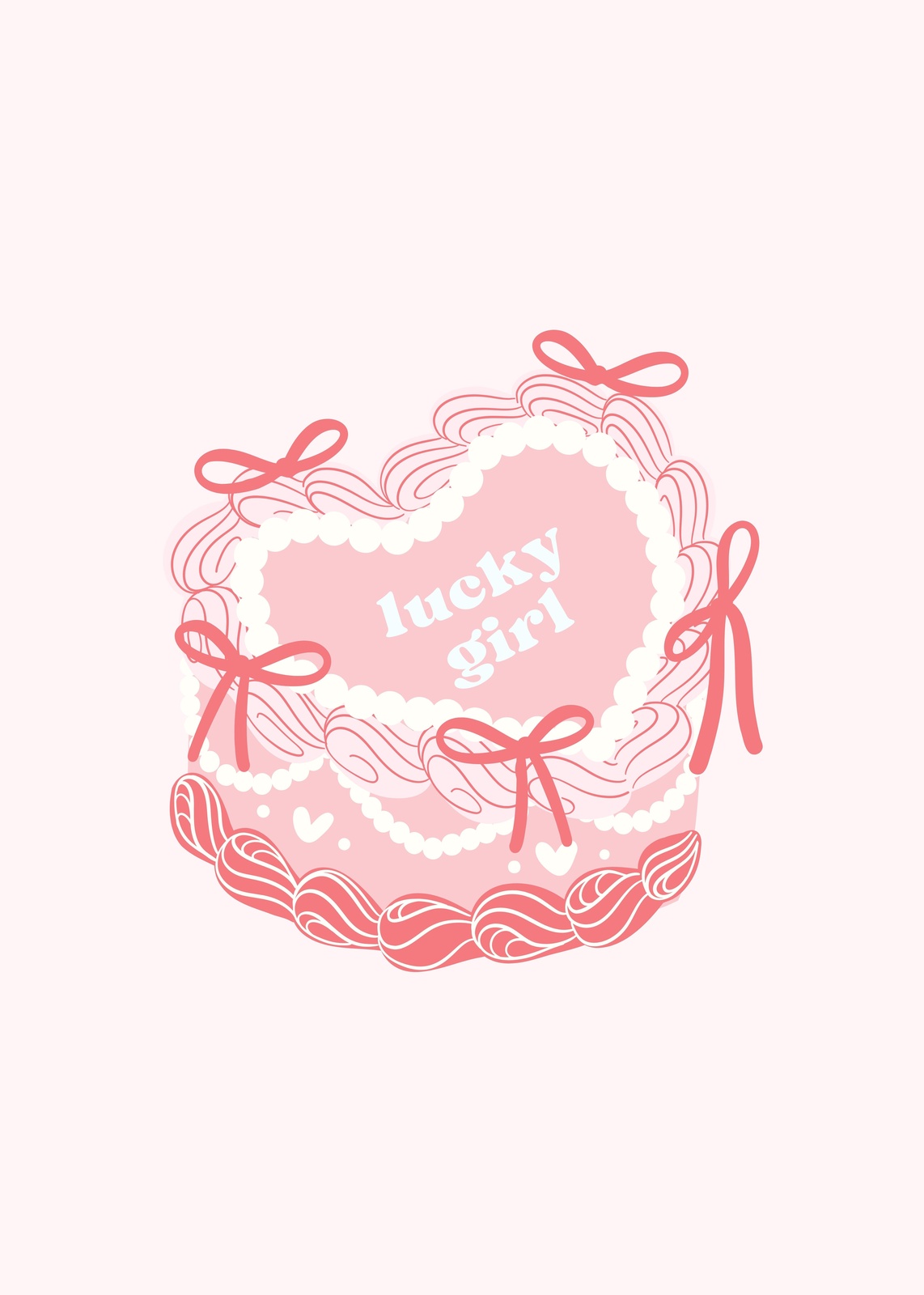 Sweet Lucky Girl Heart Cake Wall Art