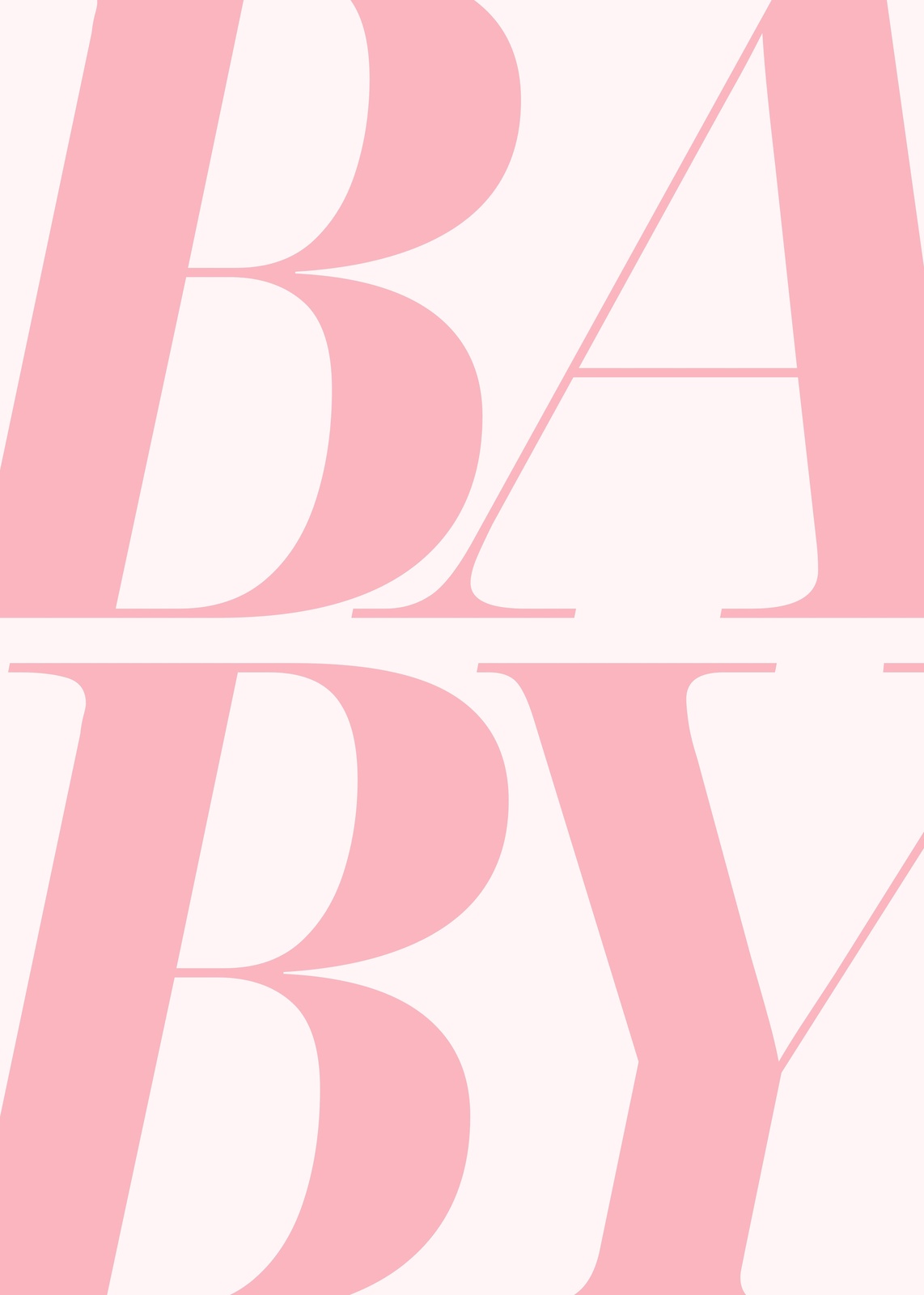 Chic Pink BABY Typography Wall Art
