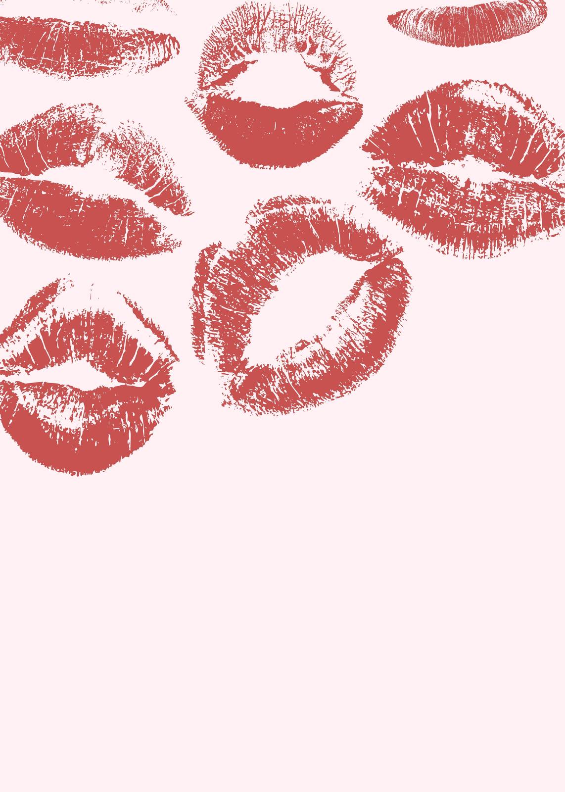 Red Kiss Imprint Wall Art