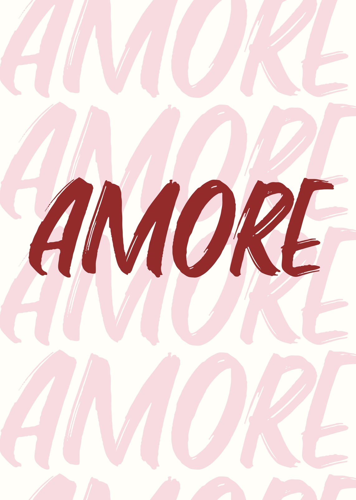 Elegant 'Amore' Brushstroke Wall Art