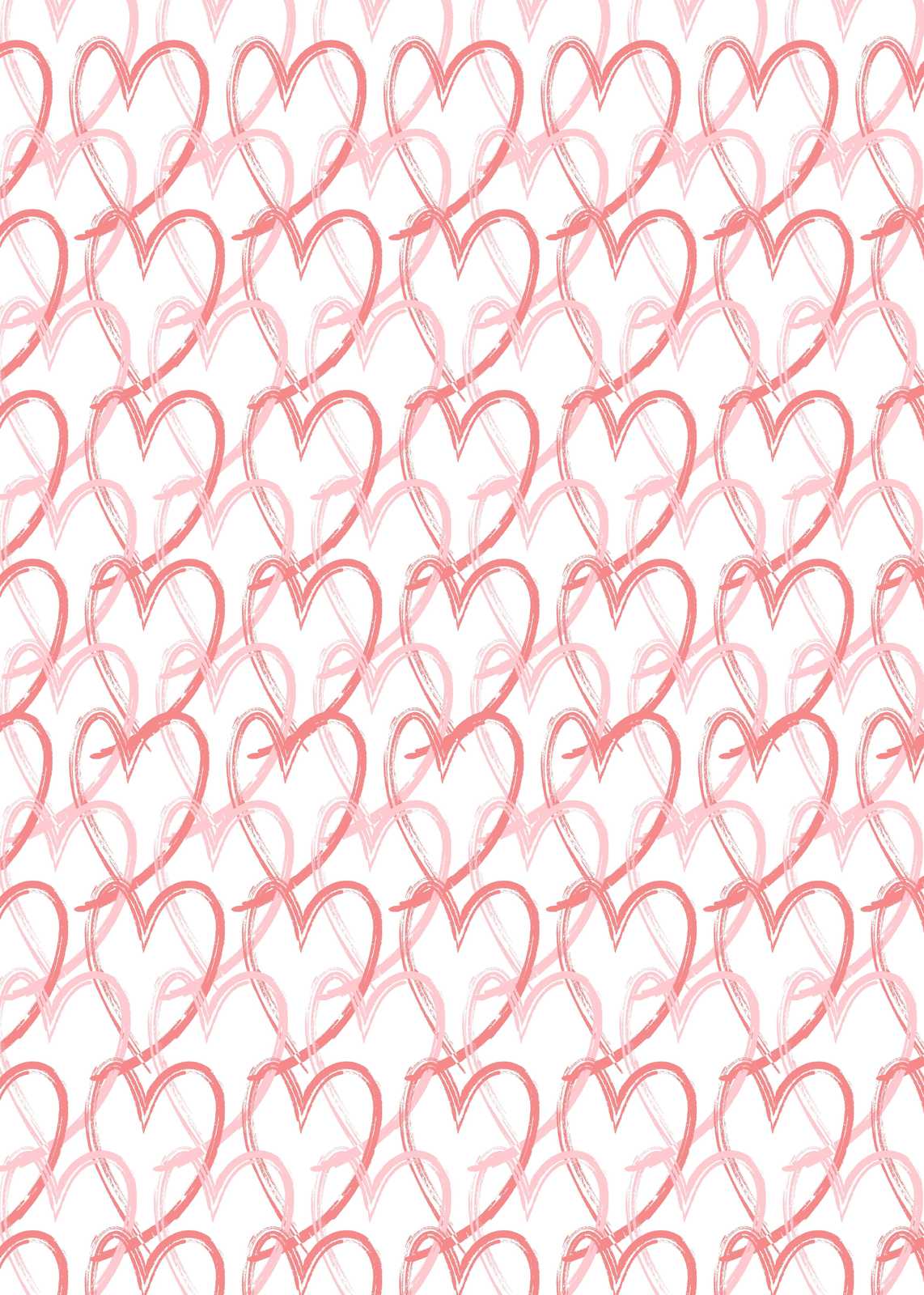 Chic Pink Hearts Pattern Wall Art