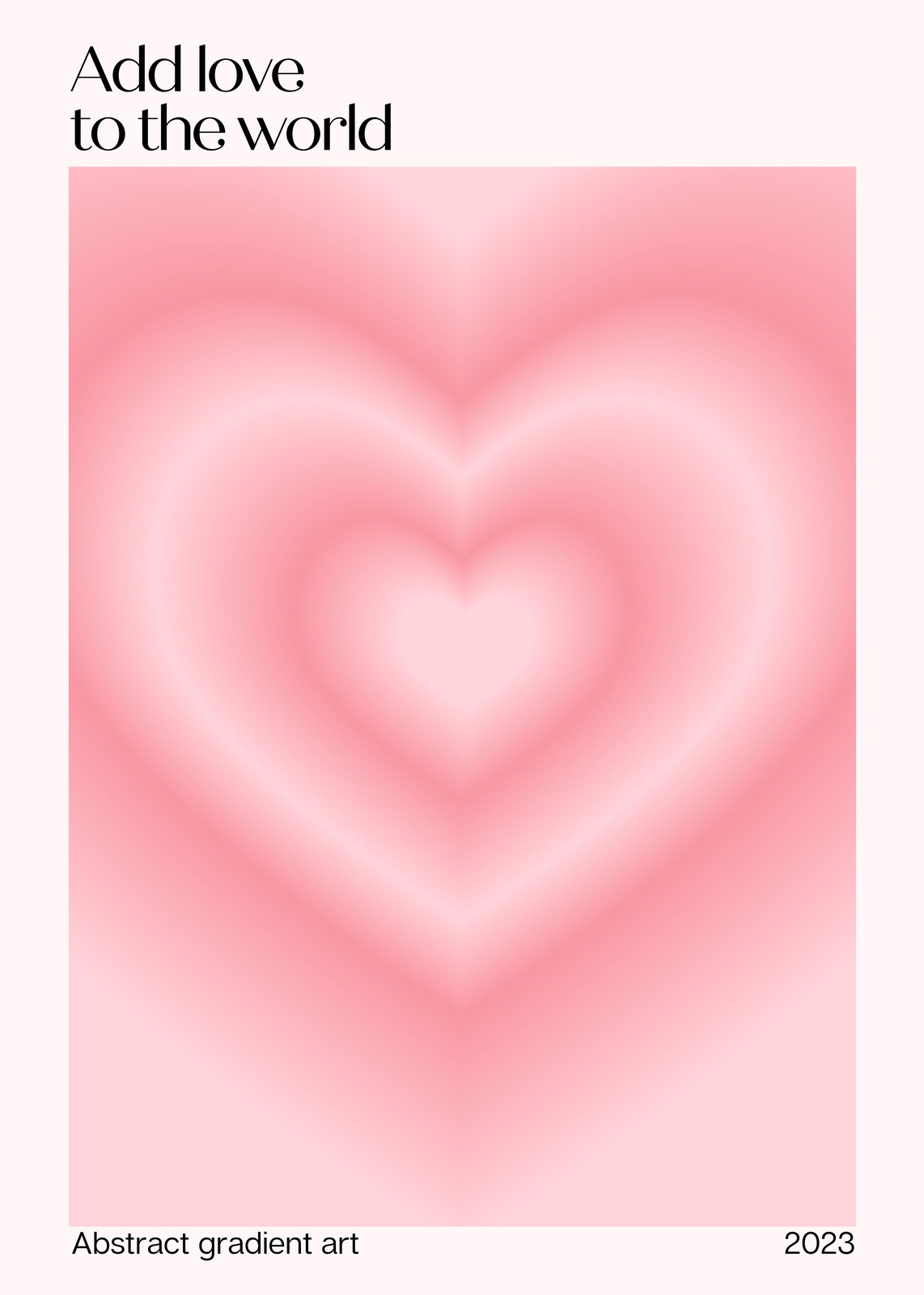 Gradient Heart "Add Love" Wall Art