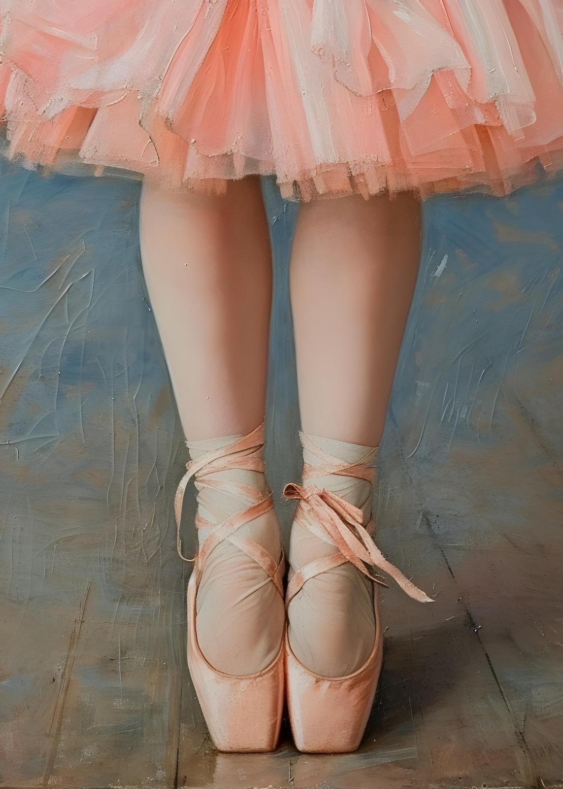 Elegant Ballerina Legs Pink Tutu Wall Art