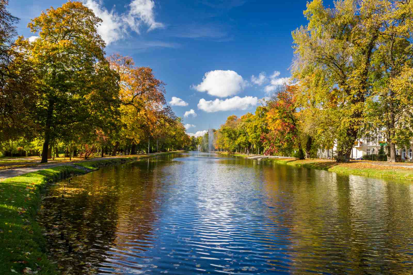 Autumn Canal Serenity Landscape Wall Art