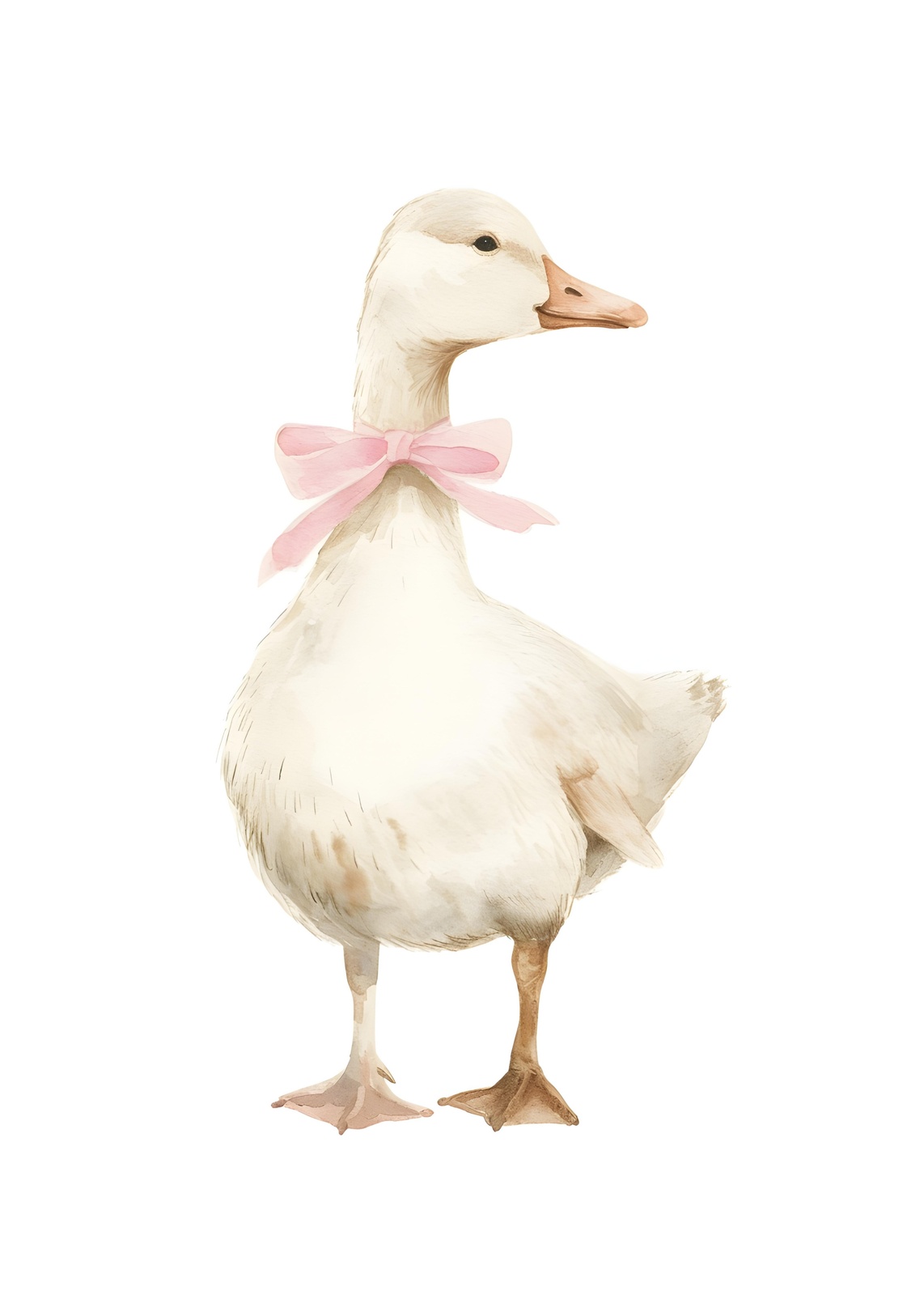 Charming Duckling with Pink Bow Wall Art