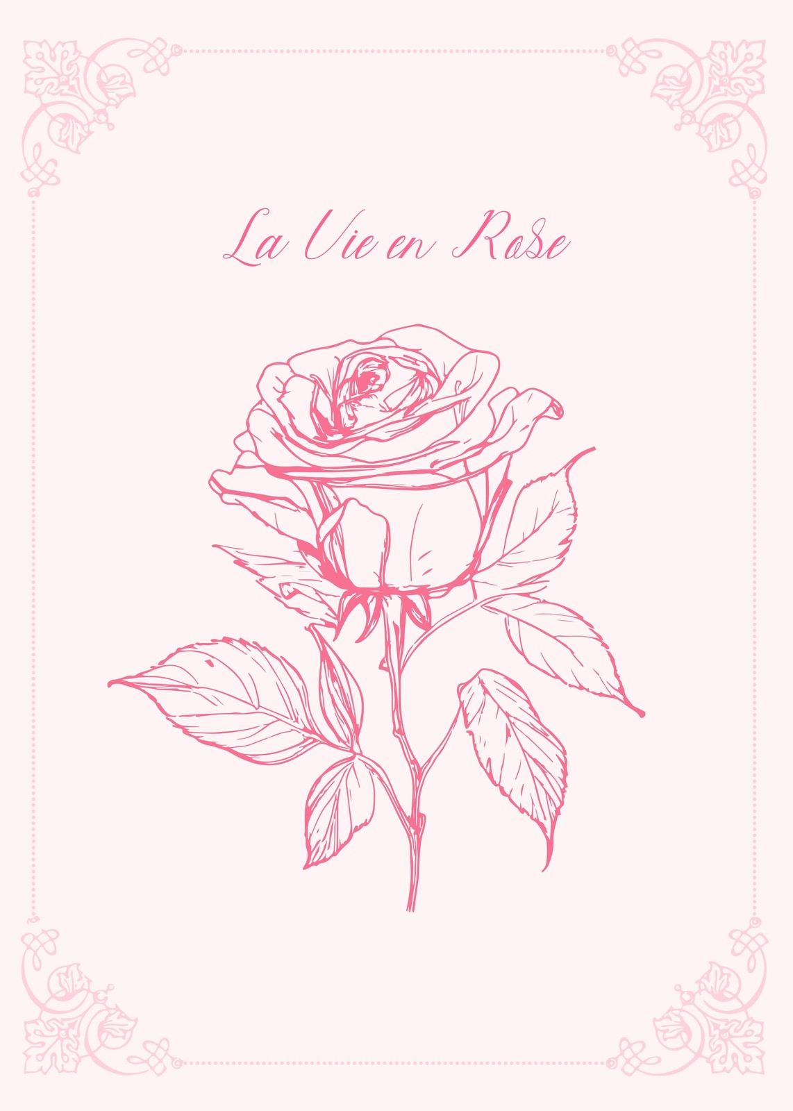 Elegant Rose 'La Vie en Rose' Wall Art
