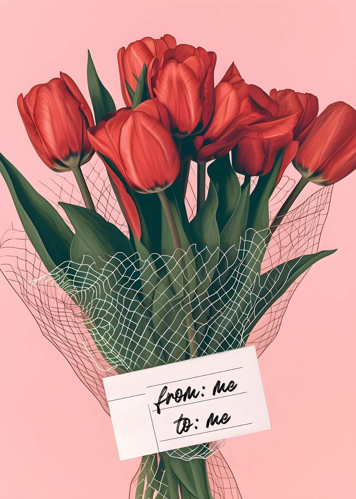 Vibrant Red Tulips Bouquet Wall Art