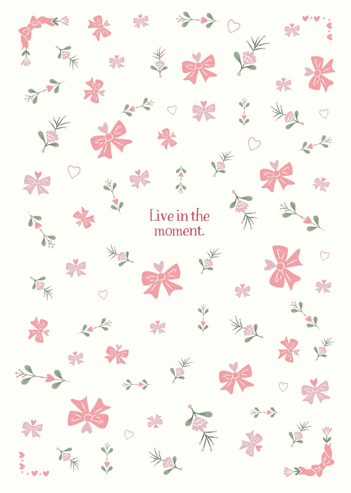 Charming Pink Bow & Floral Wall Art