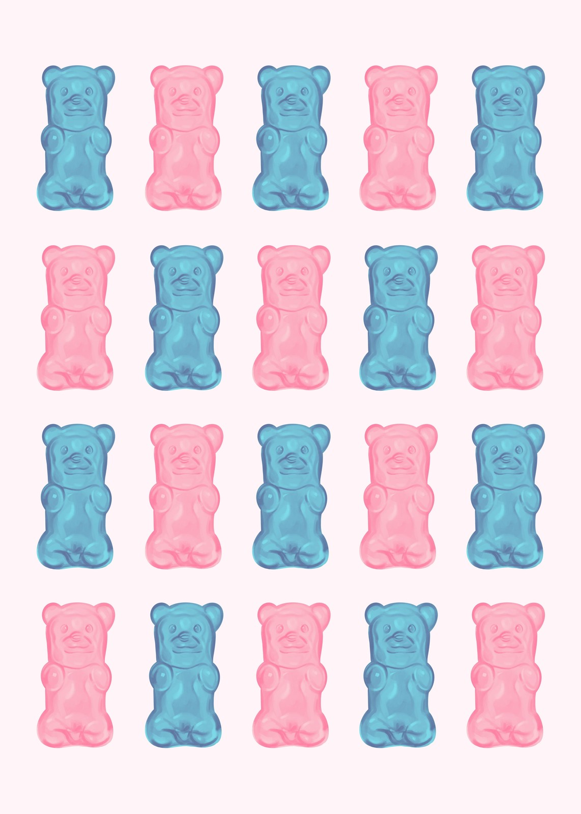 Playful Gummy Bear Duo Wall Art