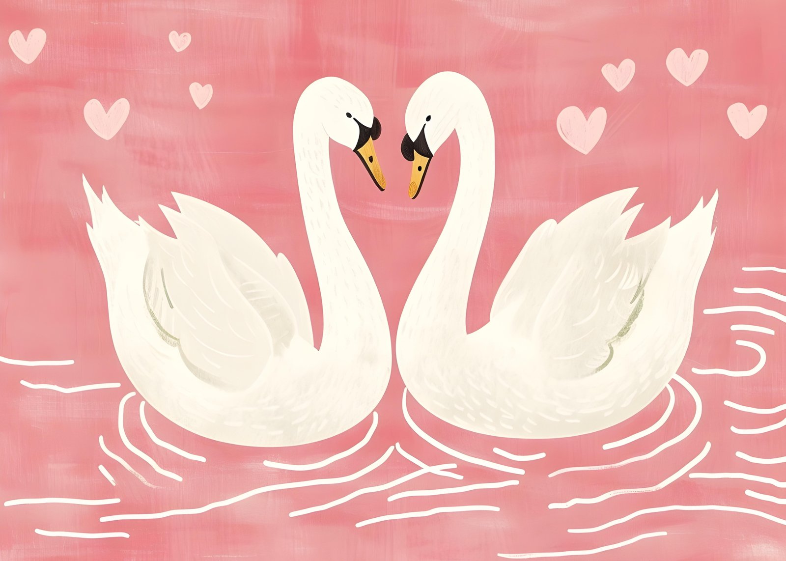 Enchanted Swans Love Heart Wall Art